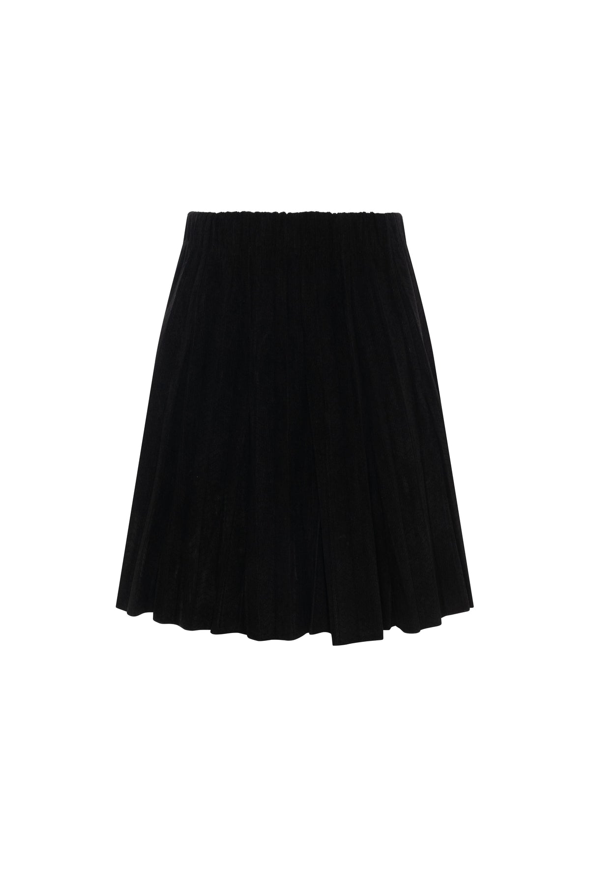 Corduroy Crinkle Pleating Skirt in Black by FYI