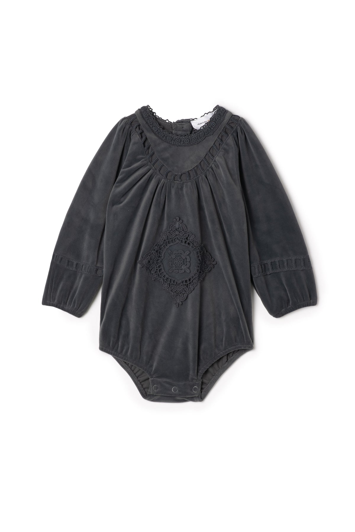 Velvet Lace Bubble in Dark Grey by Charlotte & George