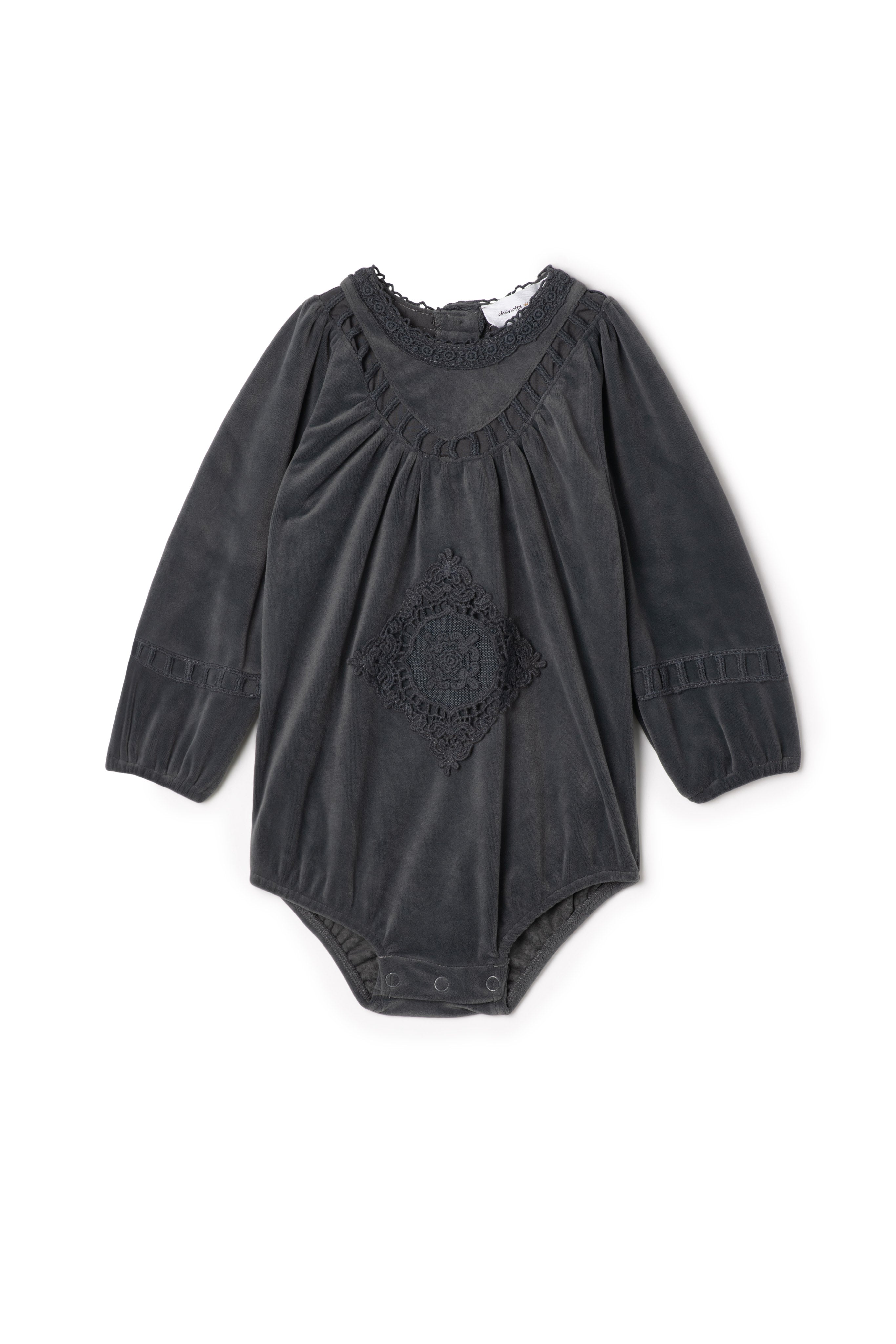 Velvet Lace Bubble in Dark Grey by Charlotte & George