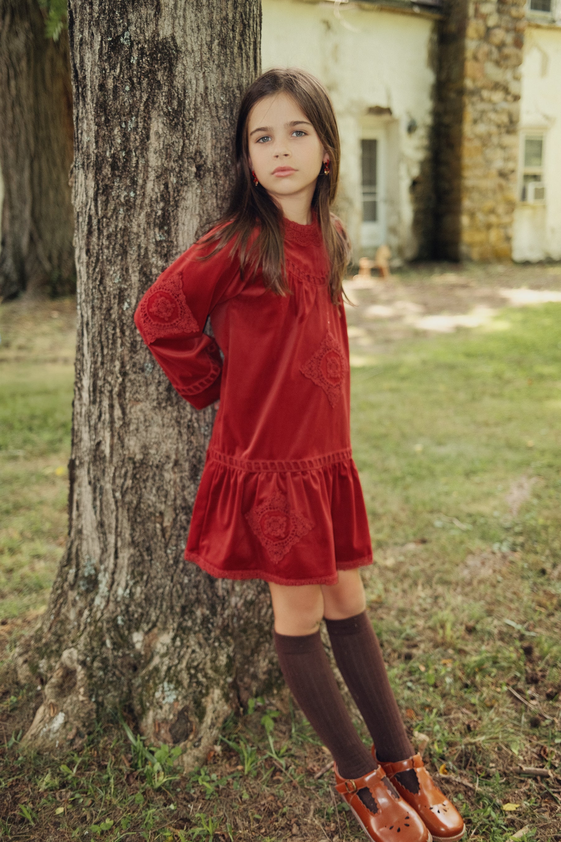 Velvet Lace Dress in by Charlotte & George