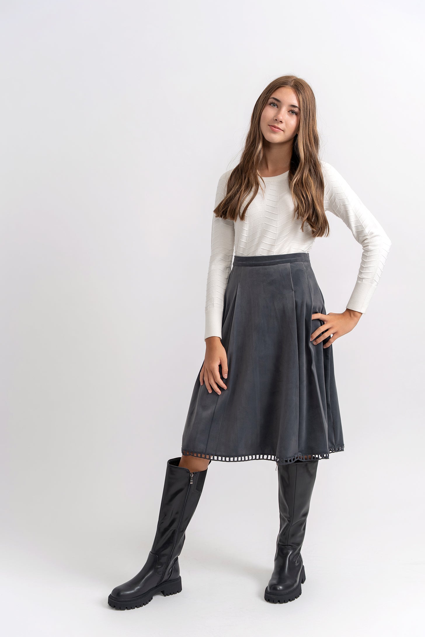 Knit Textured Top in by Charlotte & George