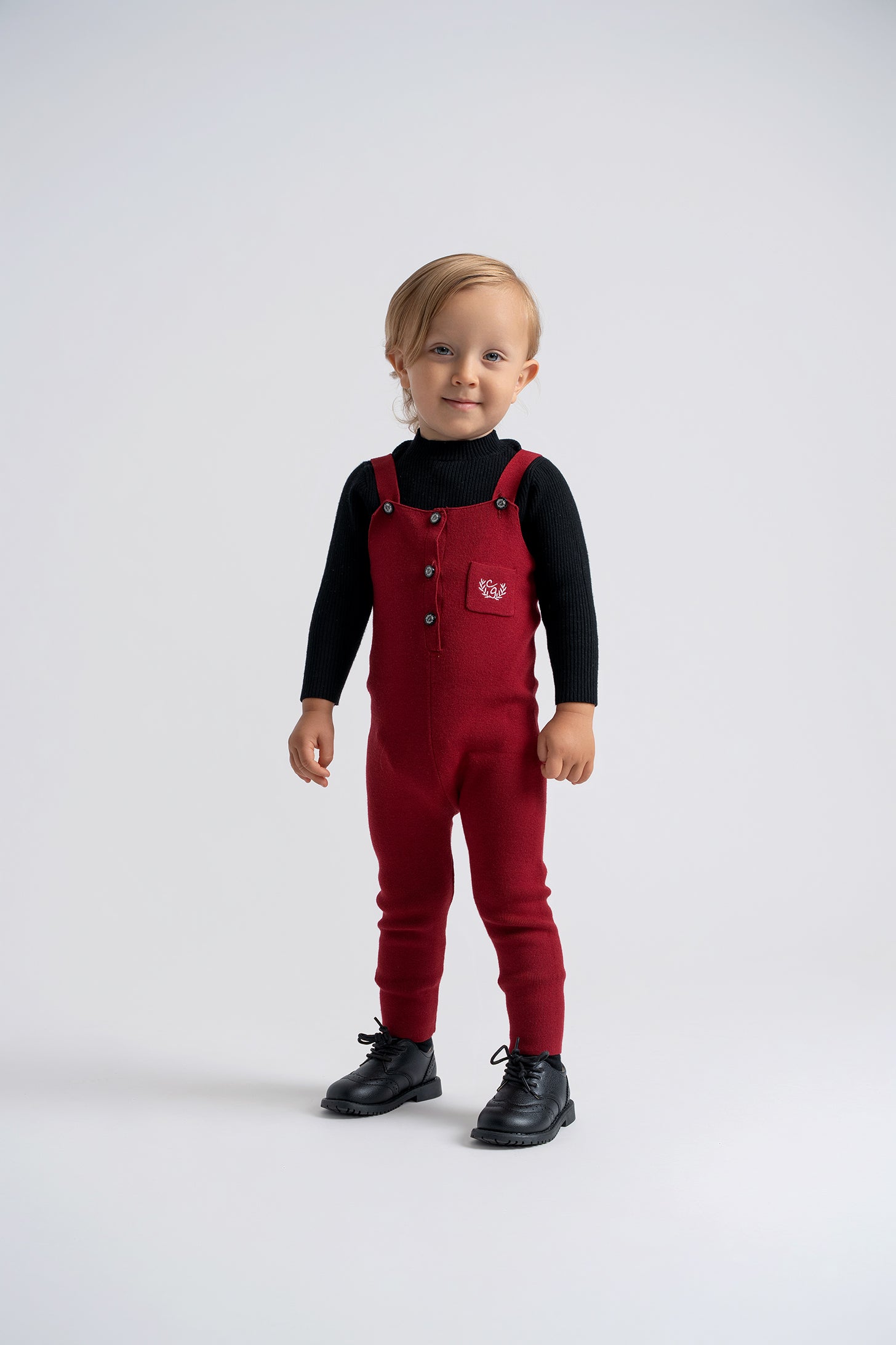 Crest Embroidery Knit Overall in by Charlotte & George