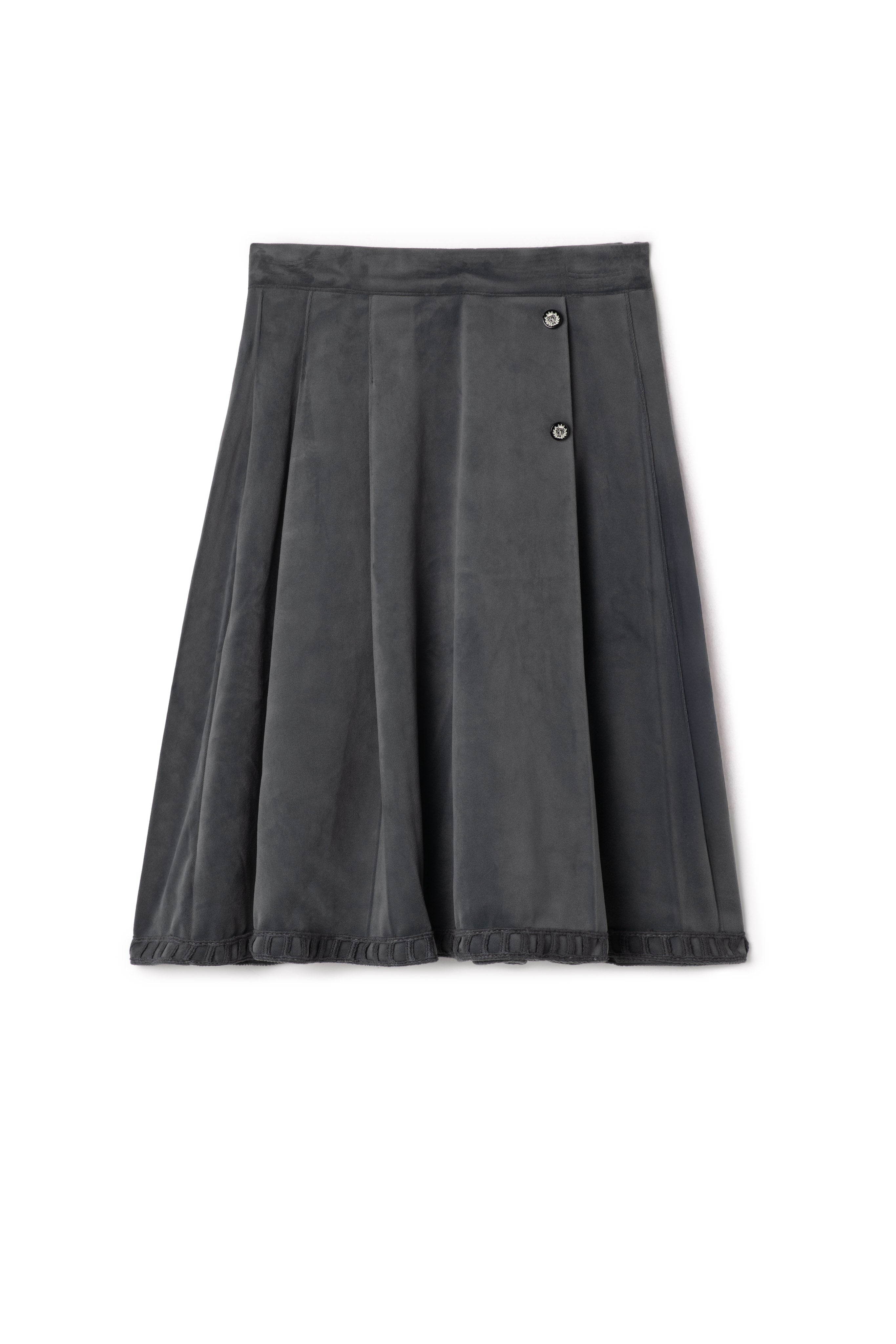 Velvet Skirt in Dark Grey by Charlotte & George