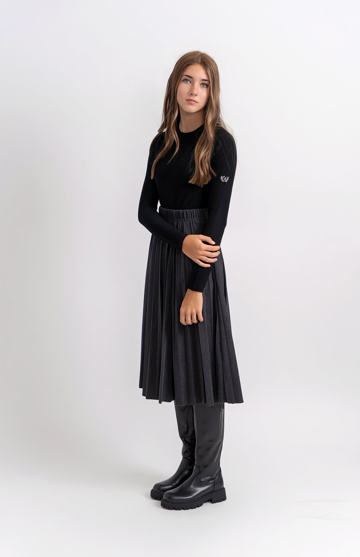 Mock Neck Knit Top in by Charlotte & George