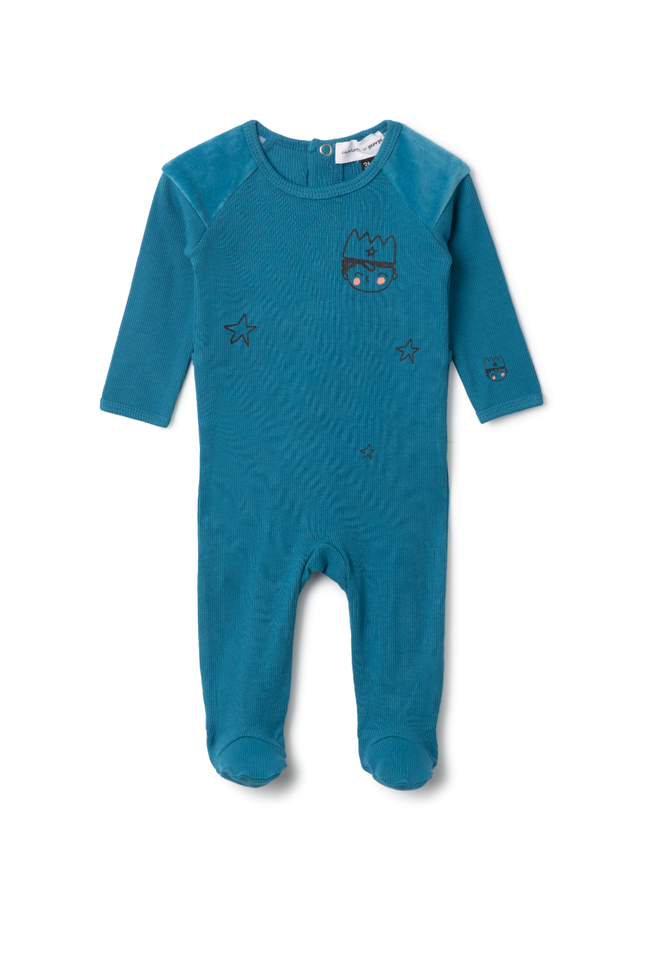 Prince Print Onesie in Blue Jay 3 Months by Charlotte & George