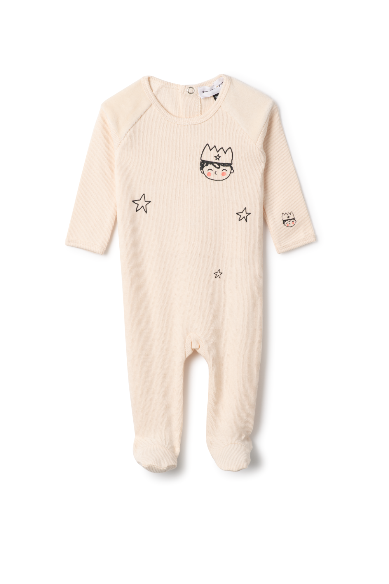 Prince Print Onesie in Cream 3 Months by Charlotte & George