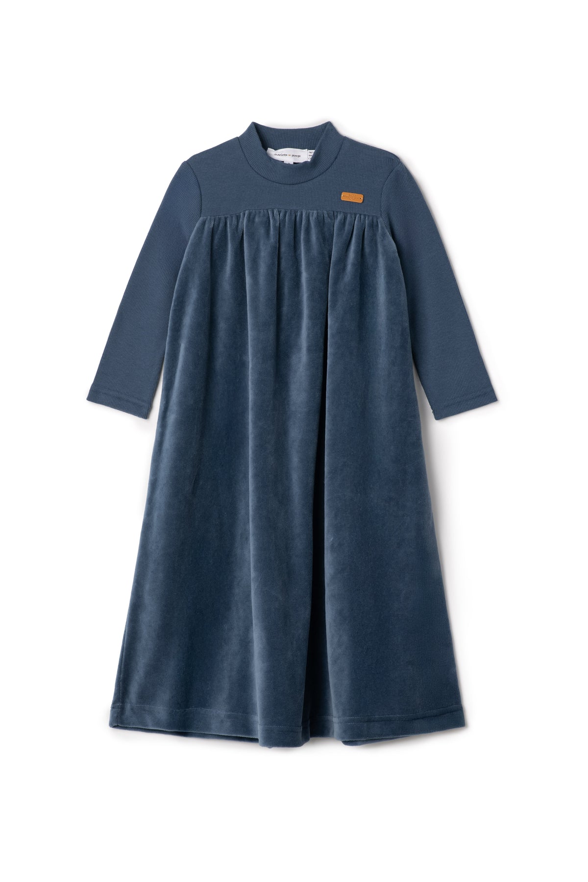 Velour Rib Robe in Denim by Charlotte & George