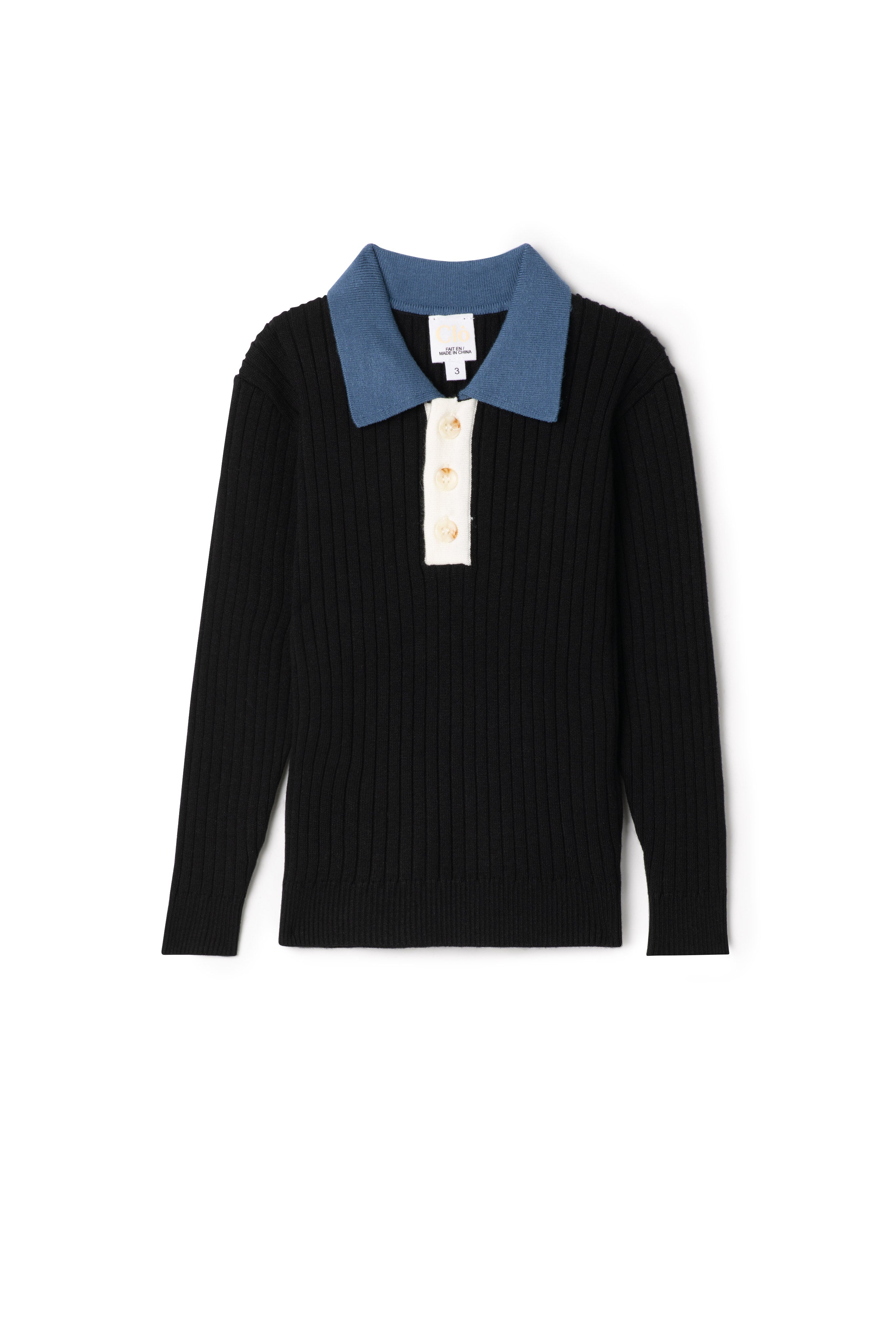 Multi Polo Rib Sweater in by Clô