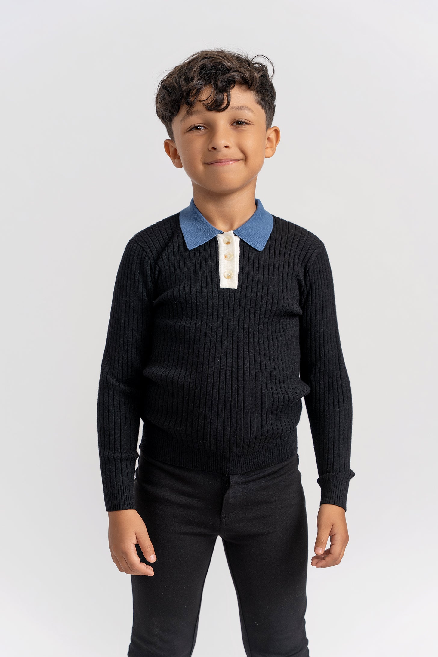 Multi Polo Rib Sweater in by Clô