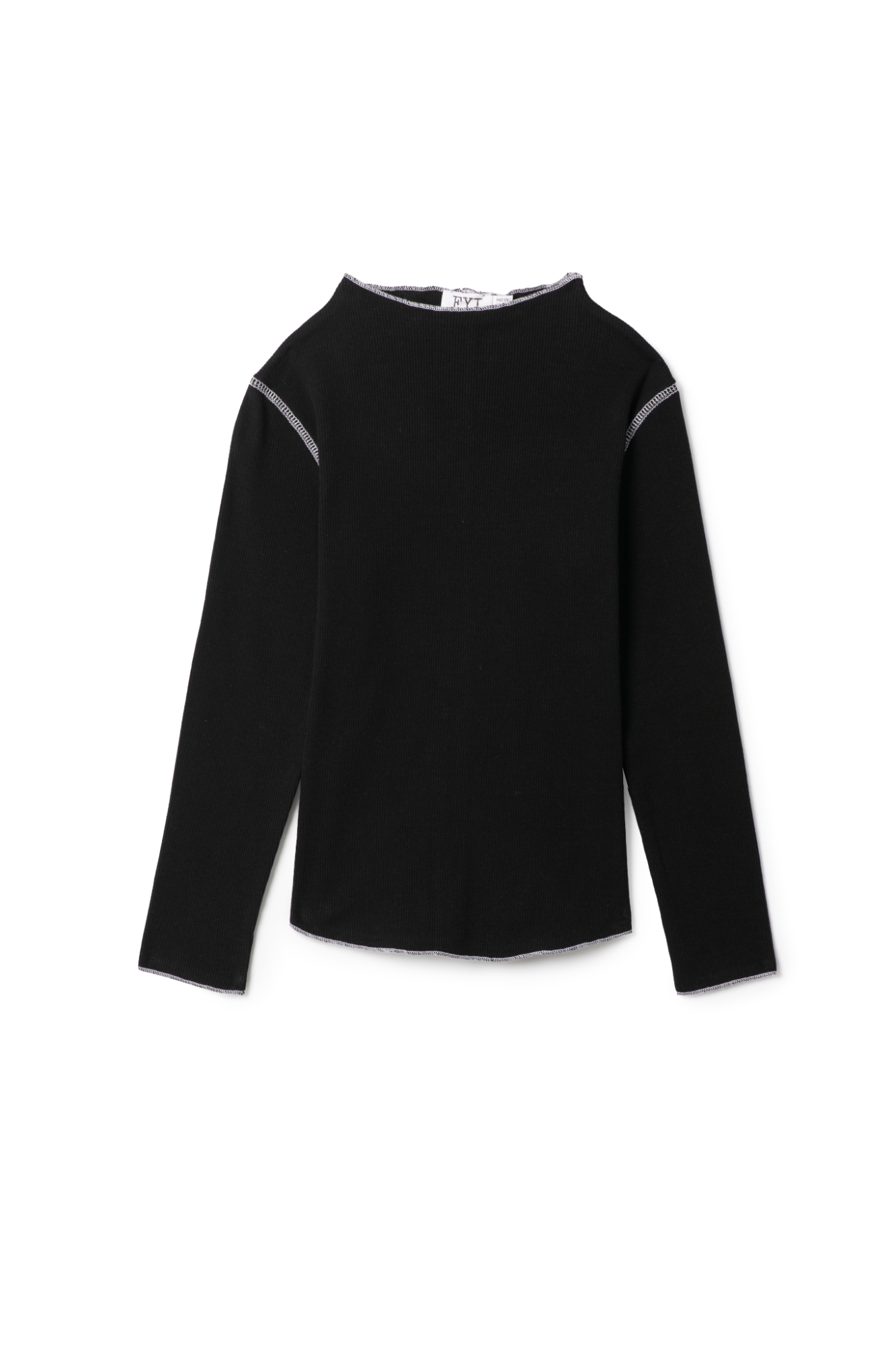 Fennel Ribbed Top in Black by FYI