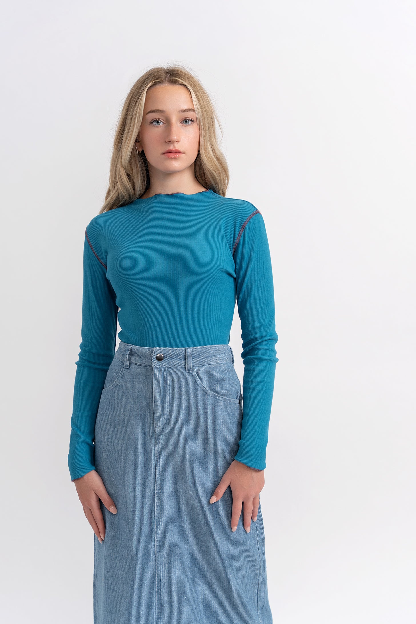Fennel Ribbed Top in by FYI