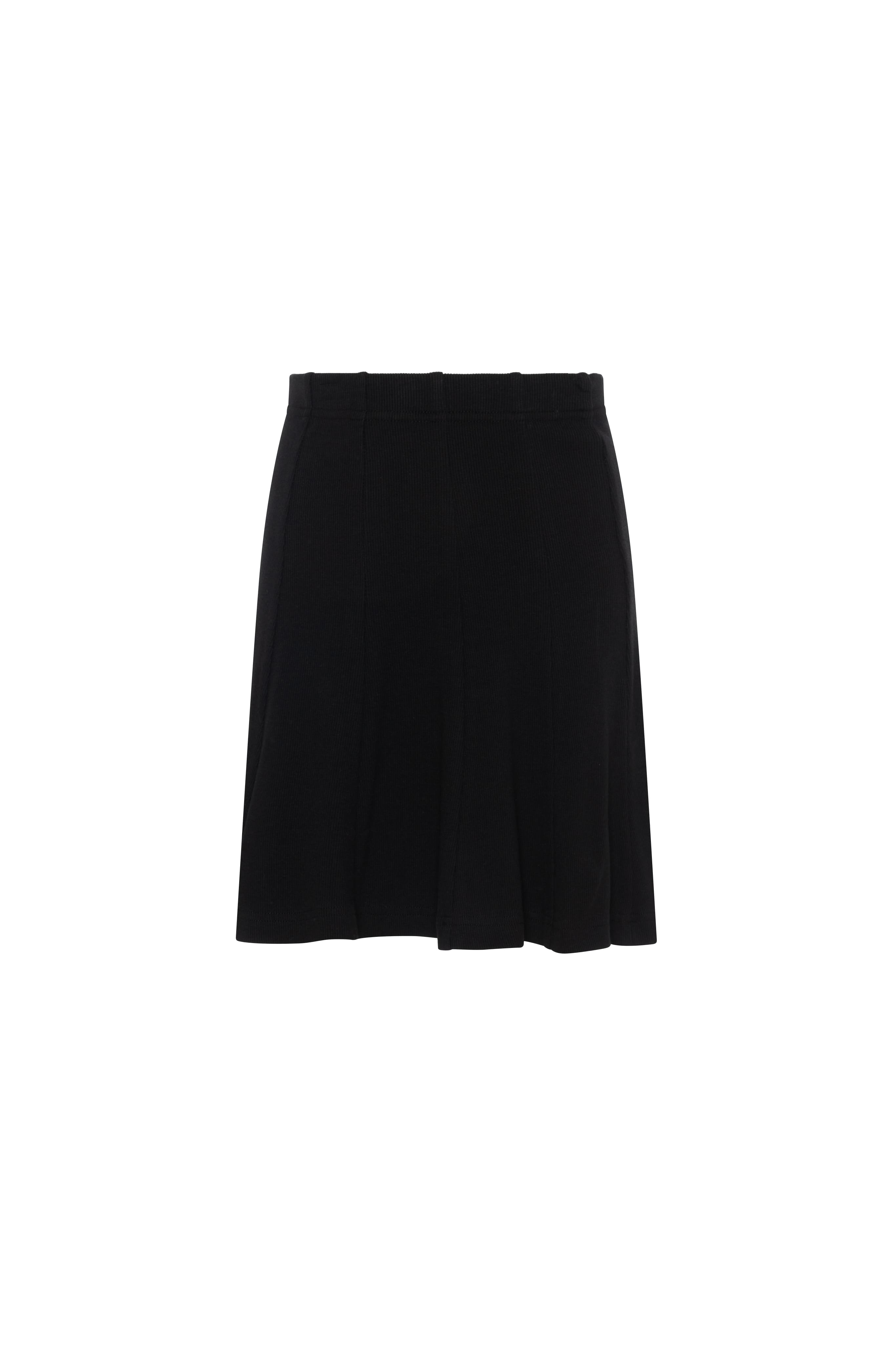 Ribbed Panel Skirt in Black by FYI