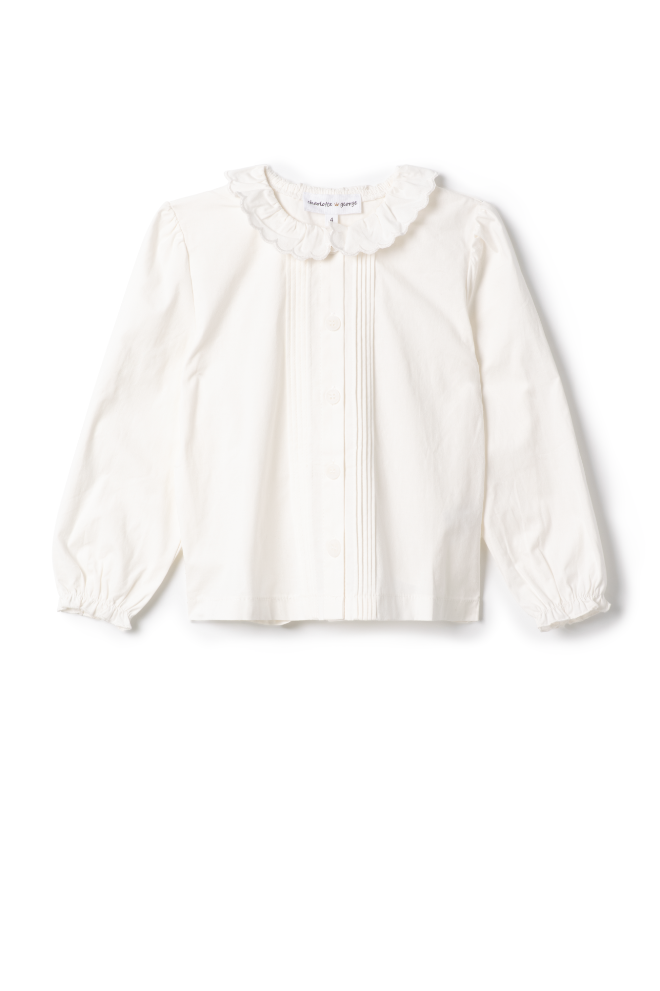 Woven Blouse in White by Charlotte & George