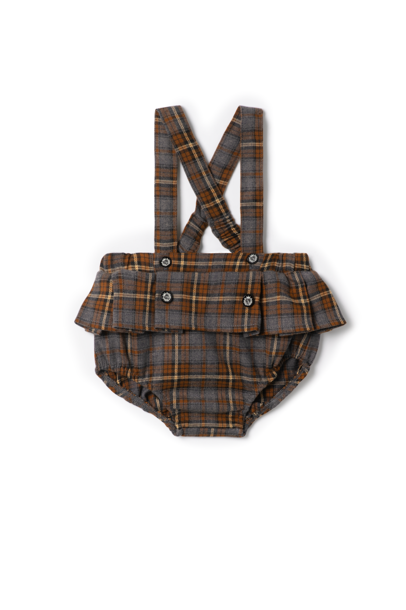 Plaid Overall in Grey by Charlotte & George