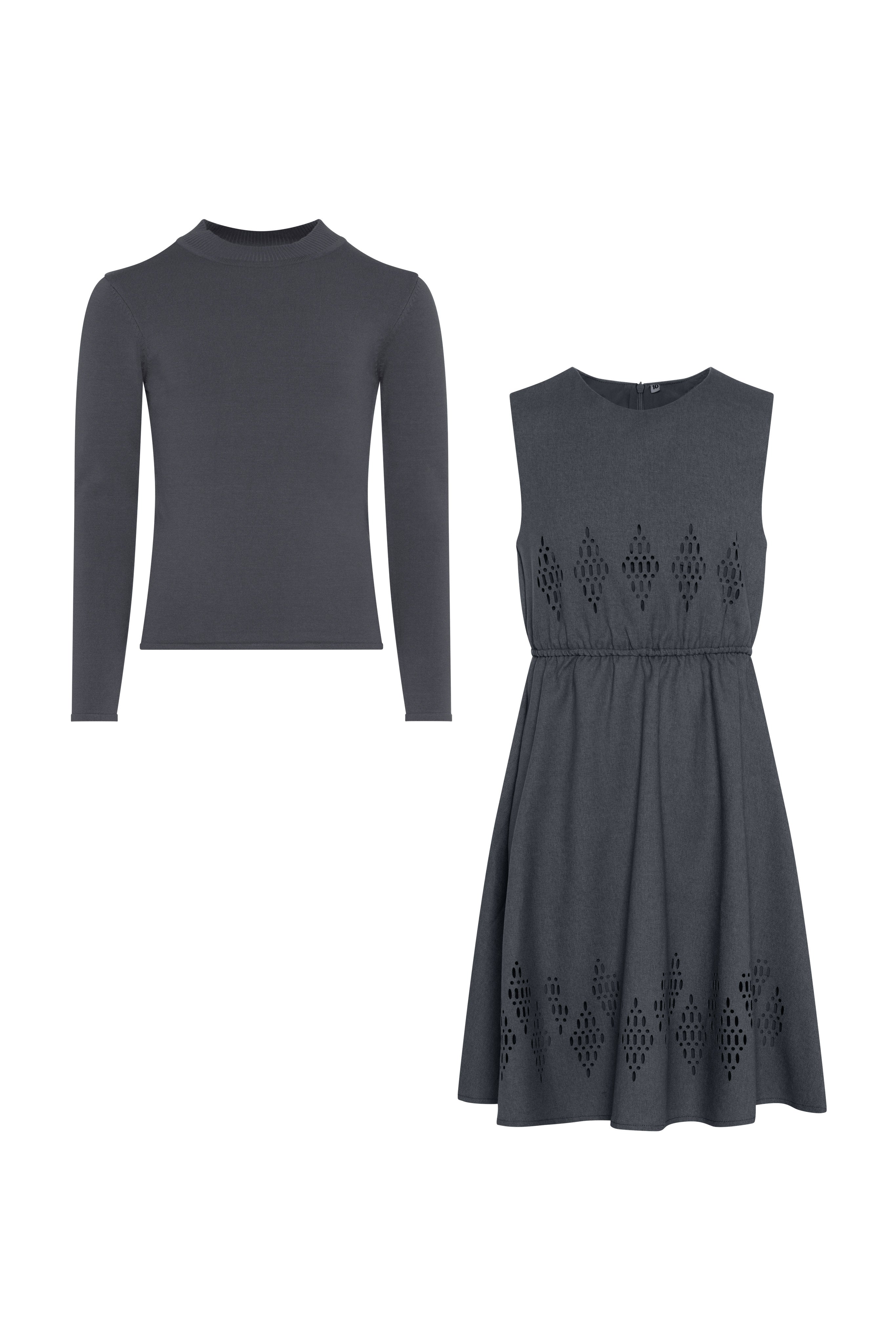 Cut Out Jumper Set in Charcoal Mix by Joie De Vivre
