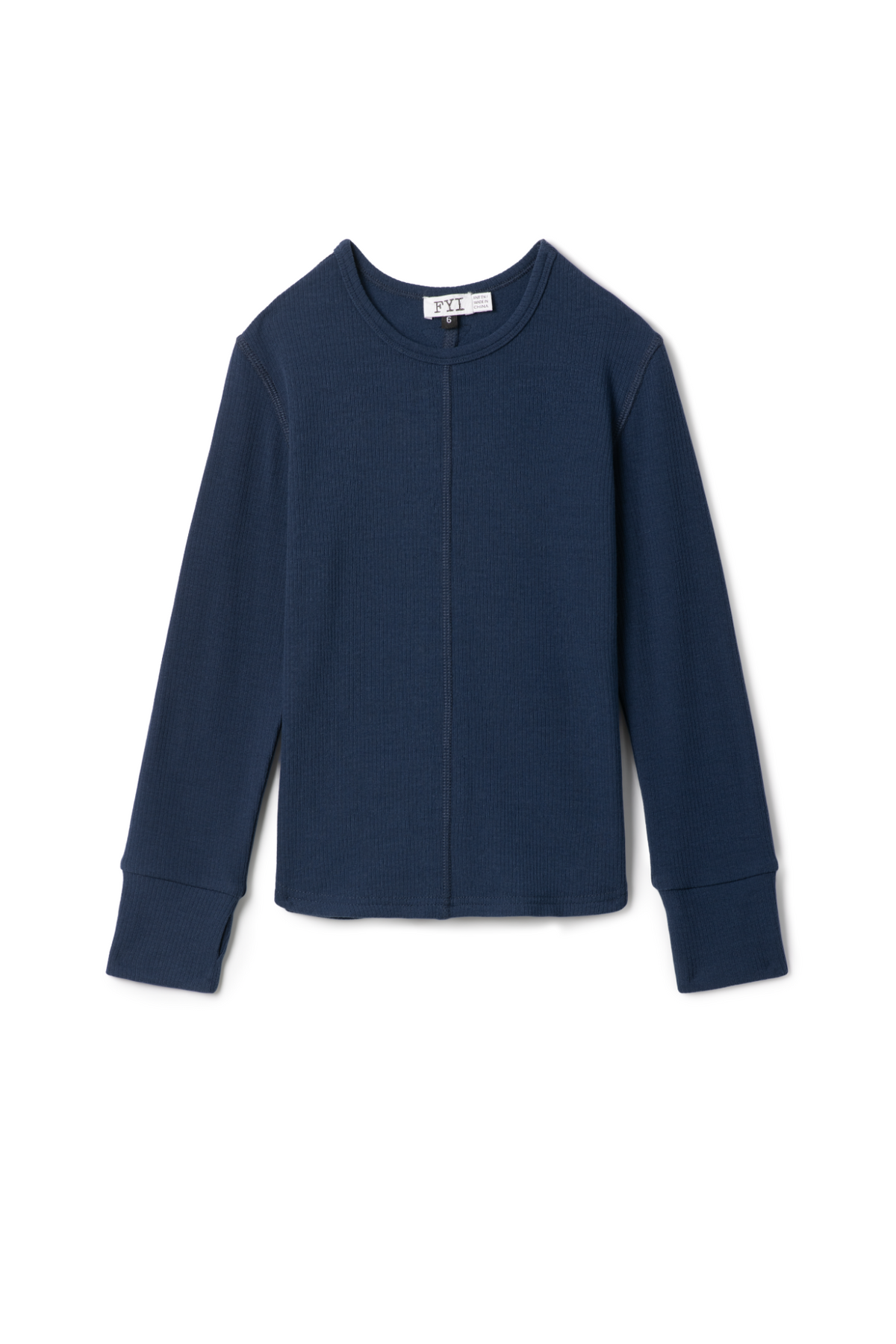Ribbed Top in Navy by FYI