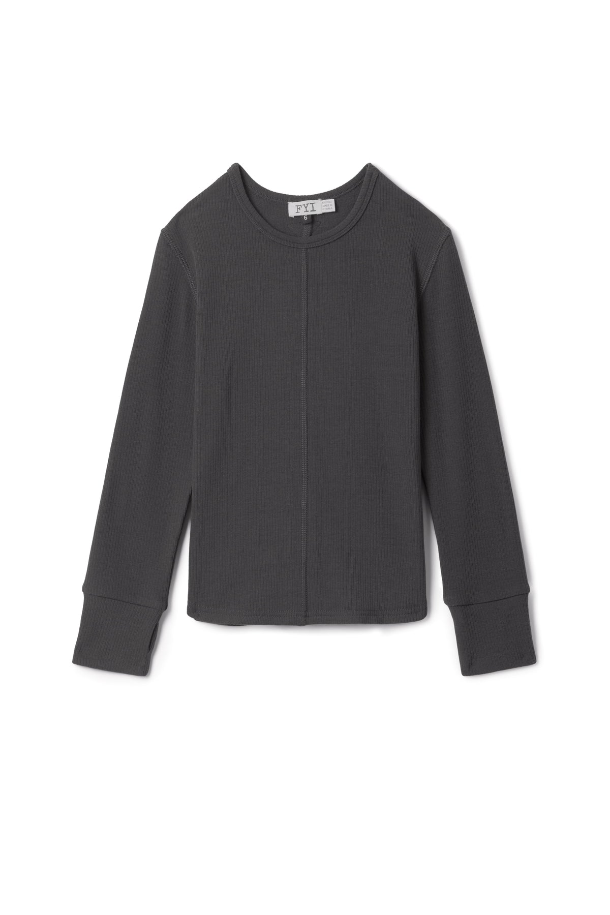 Ribbed Top in Charcoal by FYI
