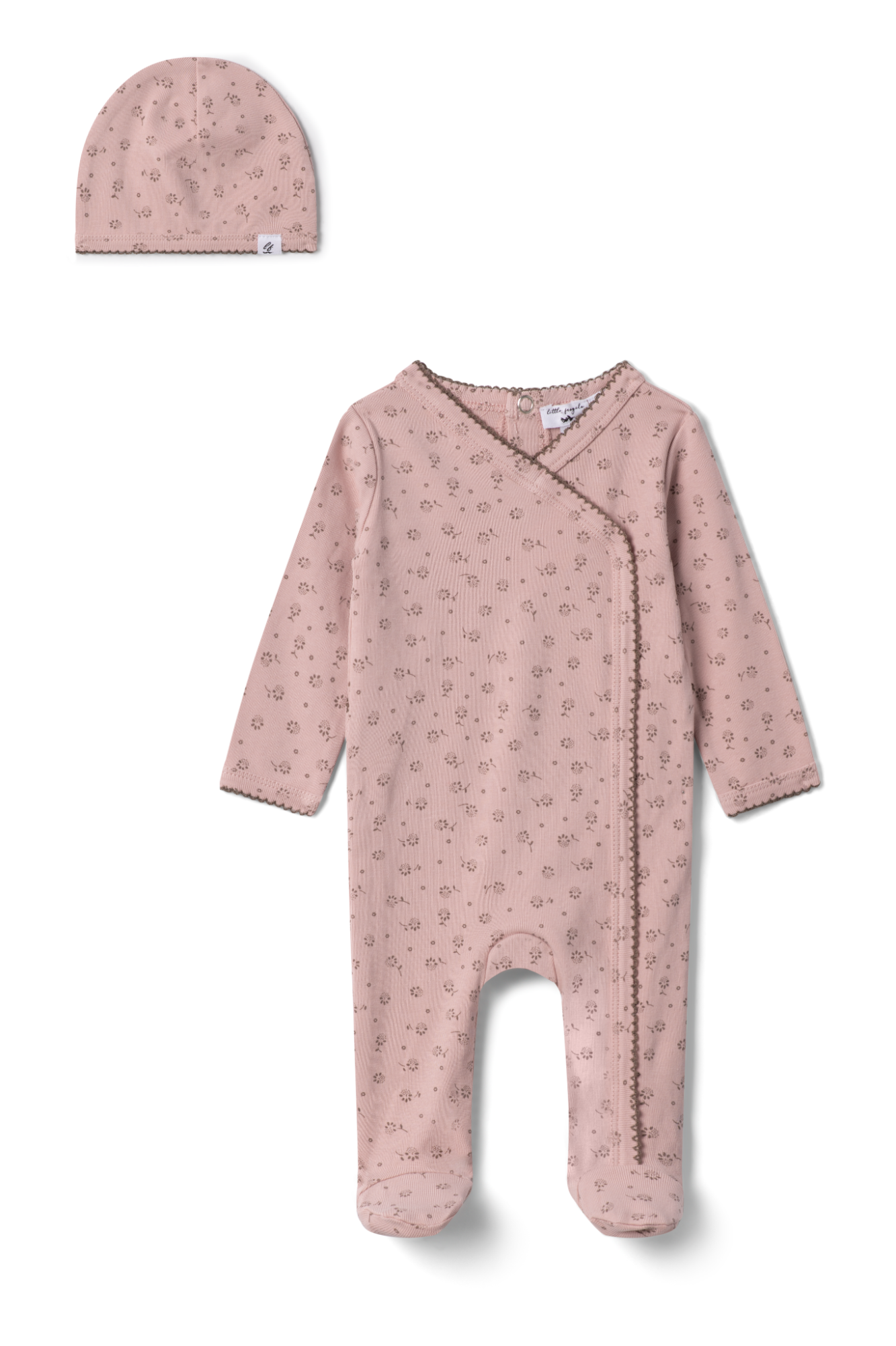 Cotton Floral Onesie in Pink by Little Fragile