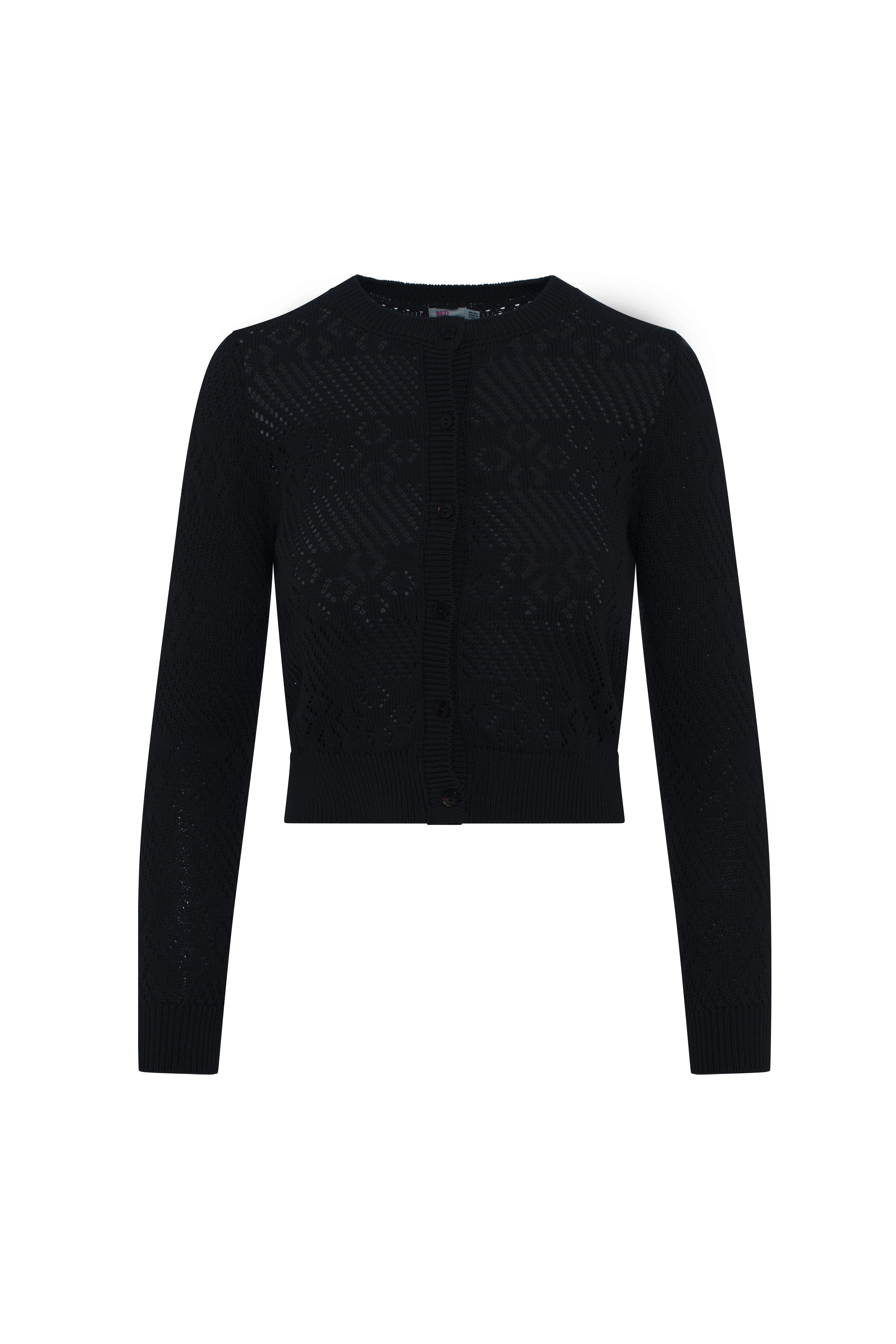 Lace Knit Cardigan in Black by Aspect