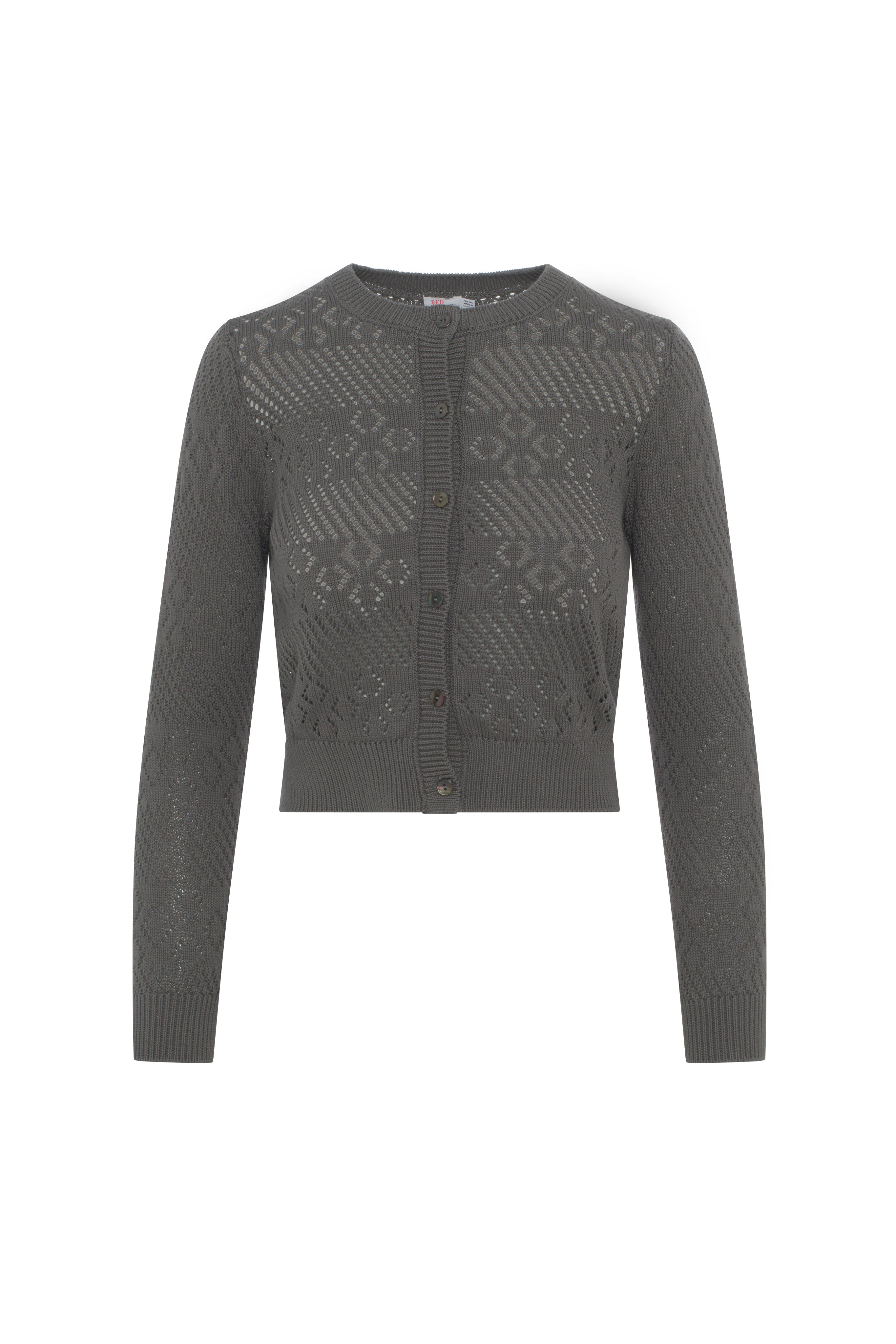 Lace Knit Cardigan in Grey by Aspect