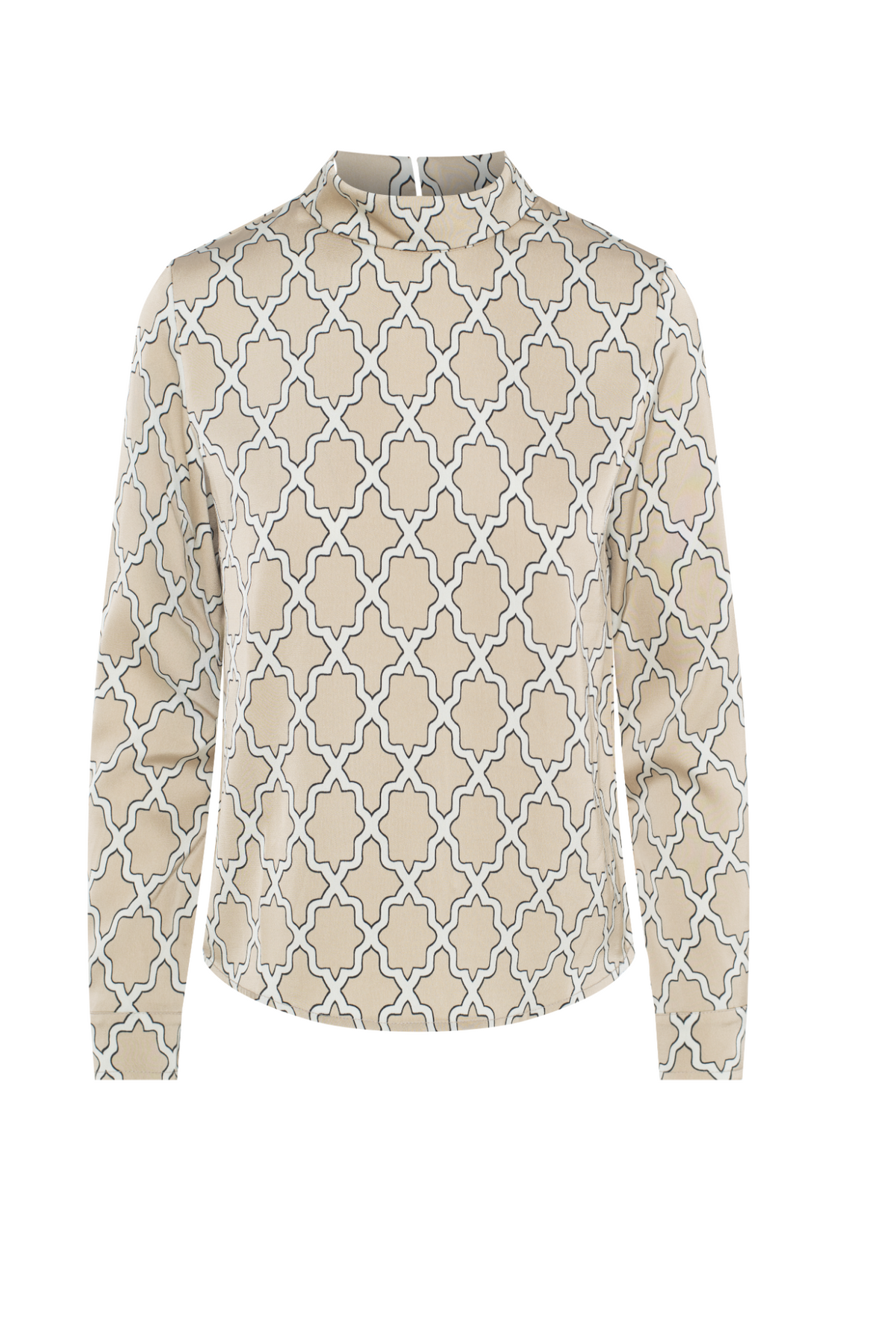 Button Down Printed Blouse in Beige by Aspect