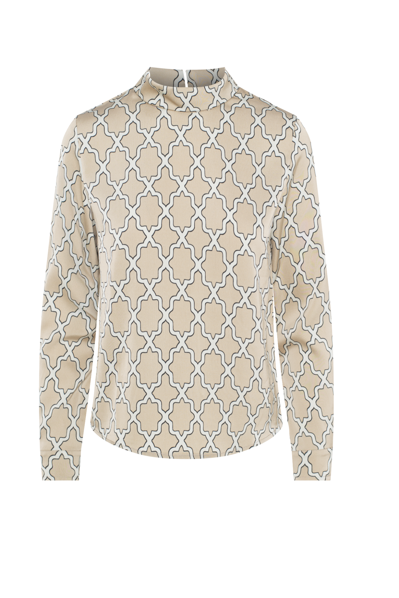 Button Down Printed Blouse in Beige by Aspect