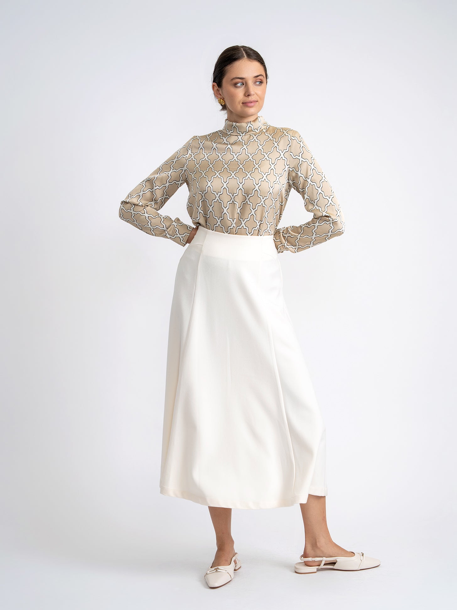 Button Down Printed Blouse in by Aspect