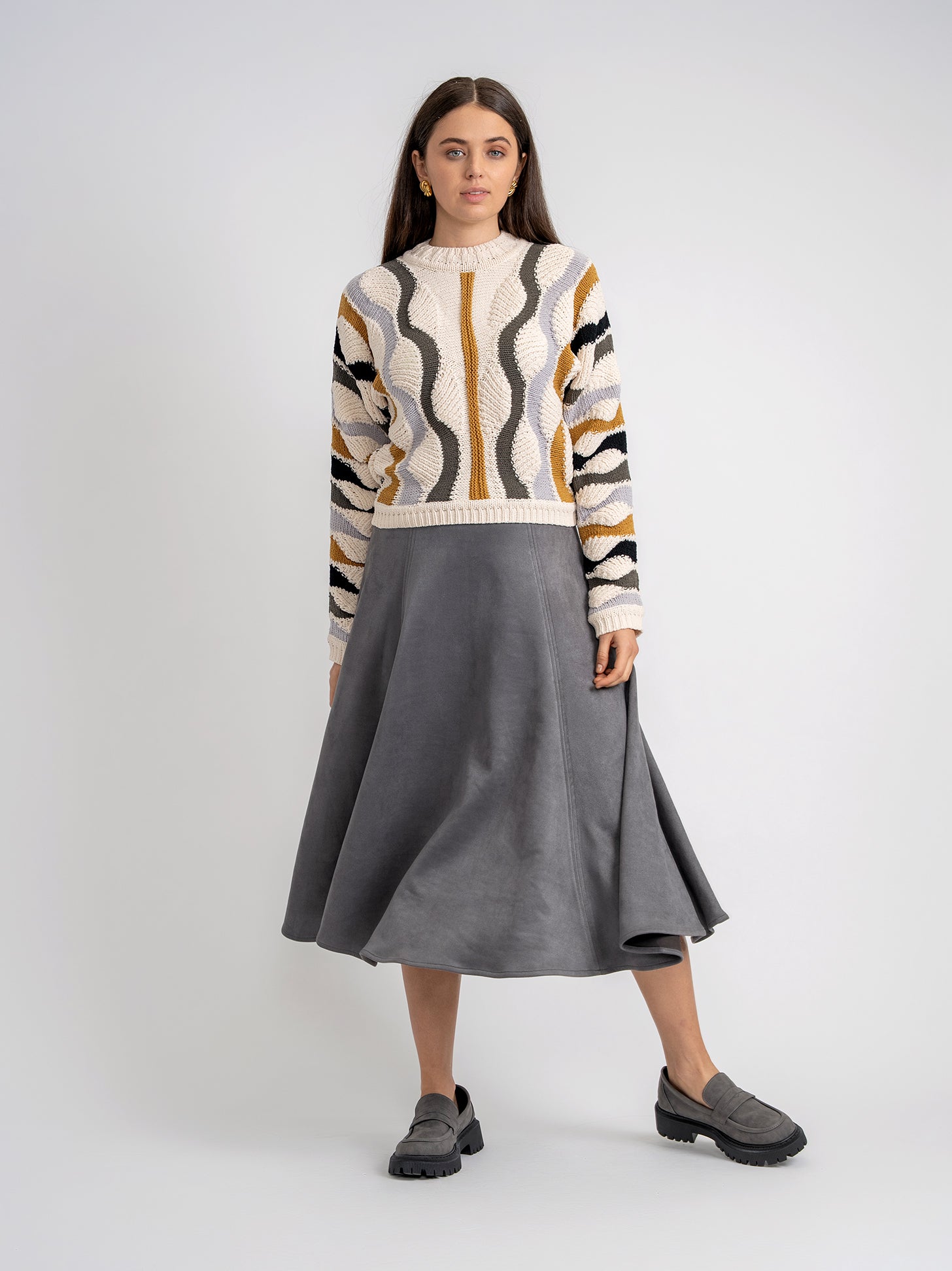 Color Blocked Knit Sweater in by Aspect