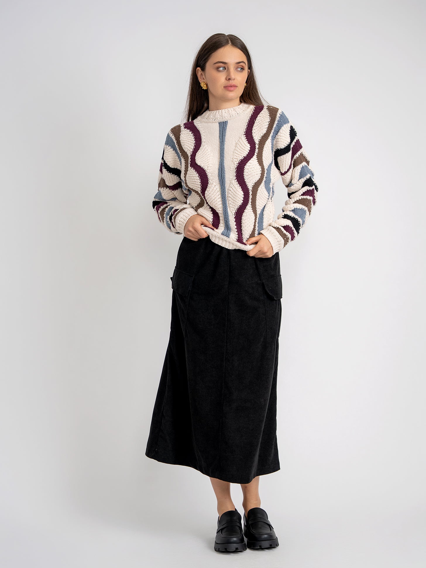 Color Blocked Knit Sweater in by Aspect