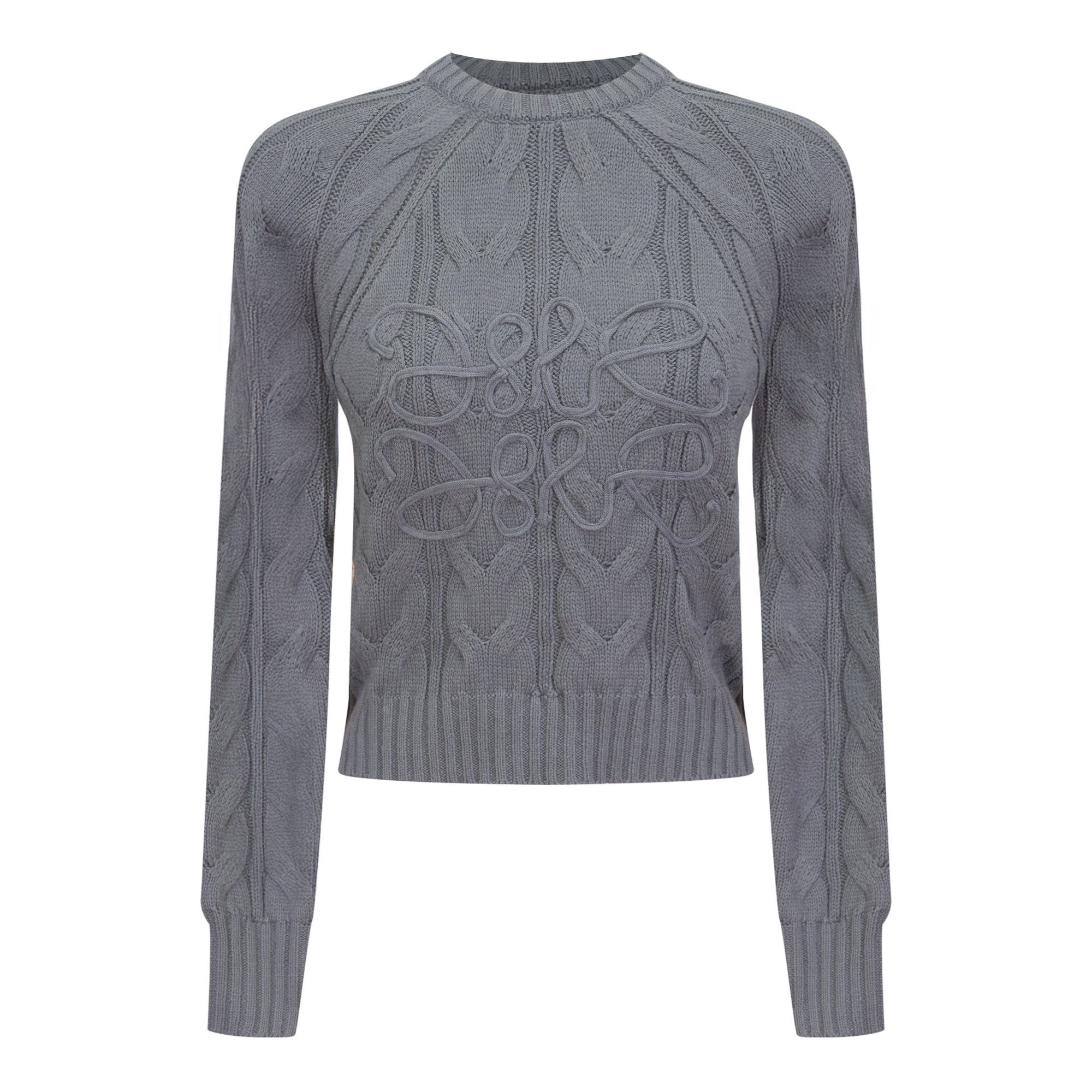 Cable Knit Sweater in Medium Grey by Aspect