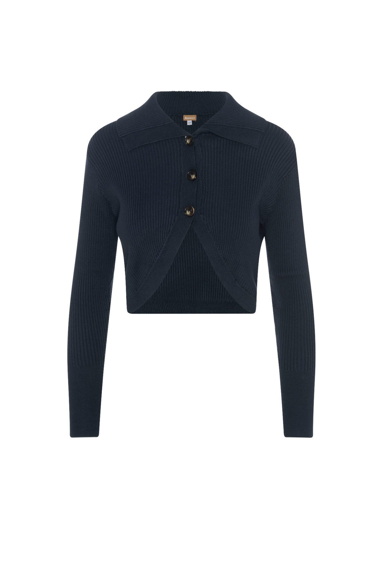 Big Collar Crop Cardigan in Ink by Aspect