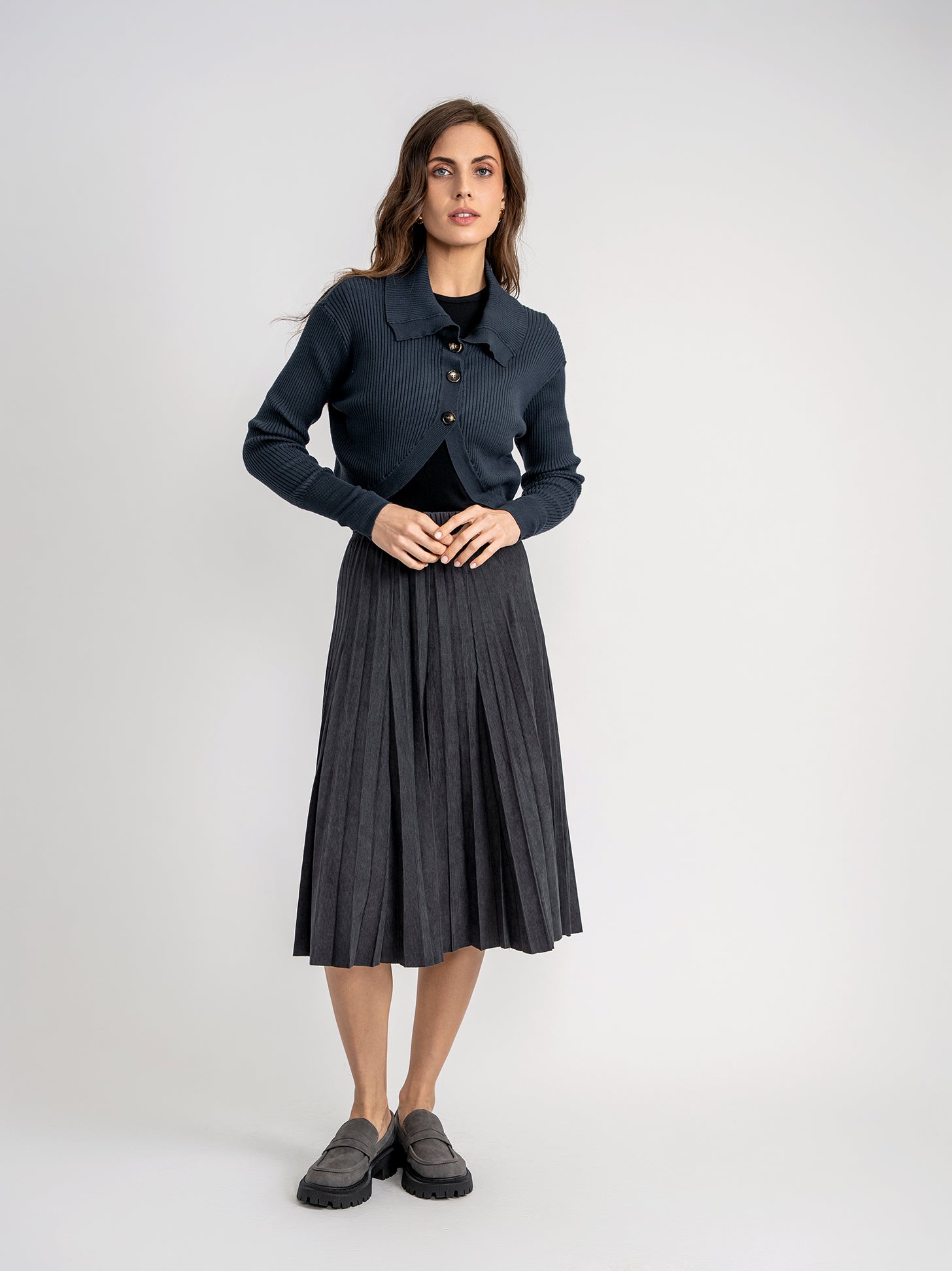 Big Collar Crop Cardigan in by Aspect