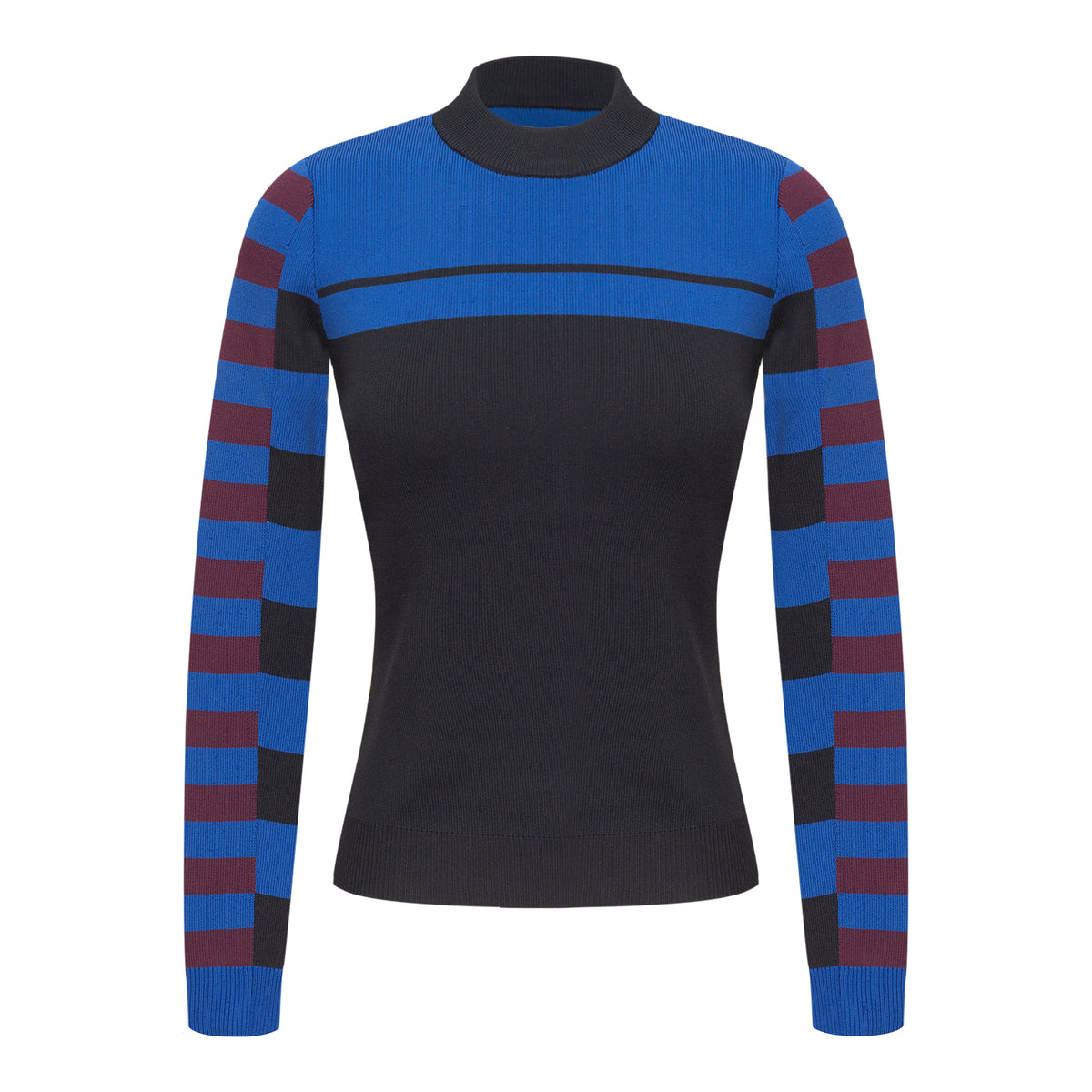 Stripe knit Sweater in Black Royal by Aspect