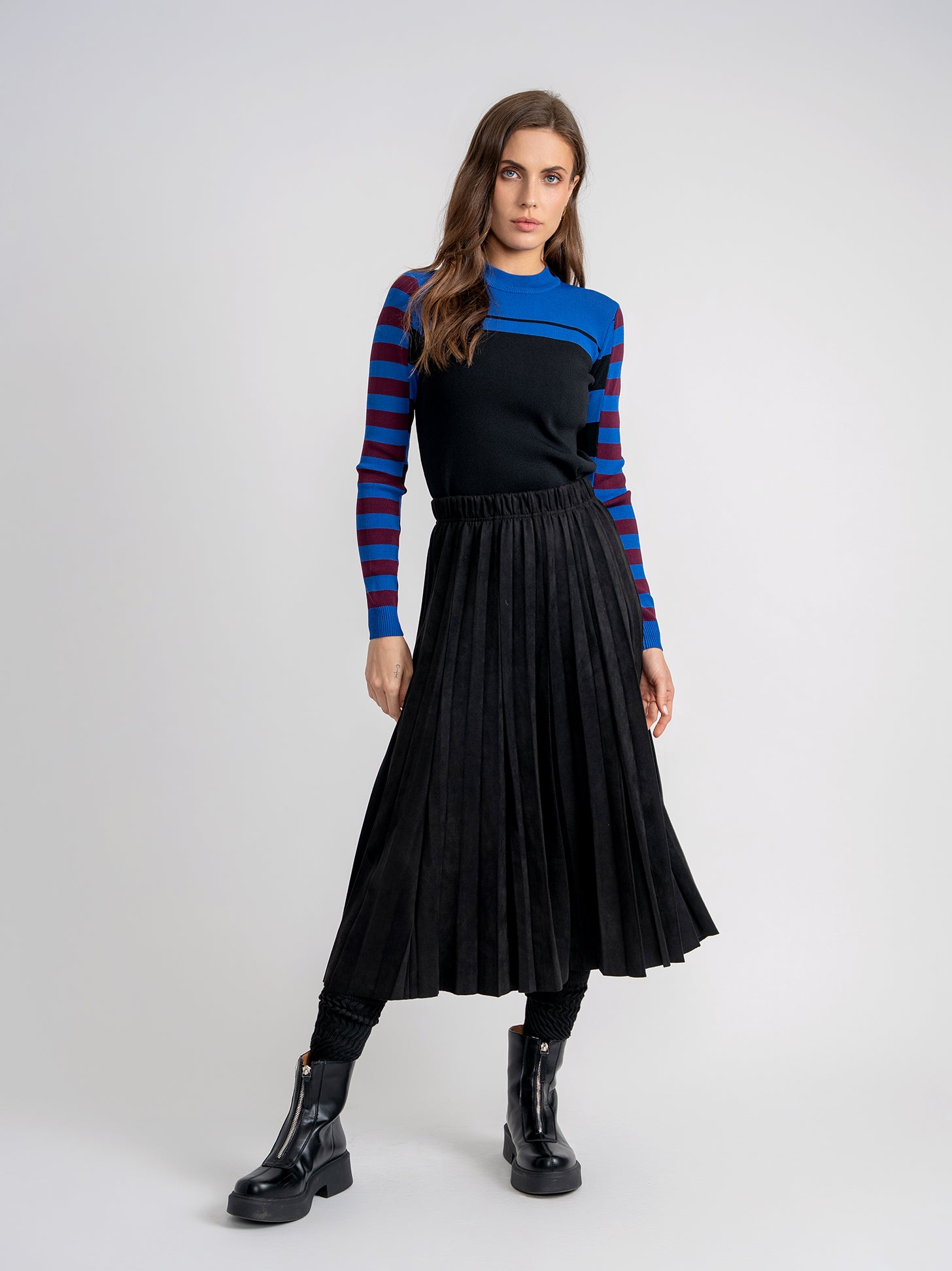 Stripe knit Sweater in by Aspect