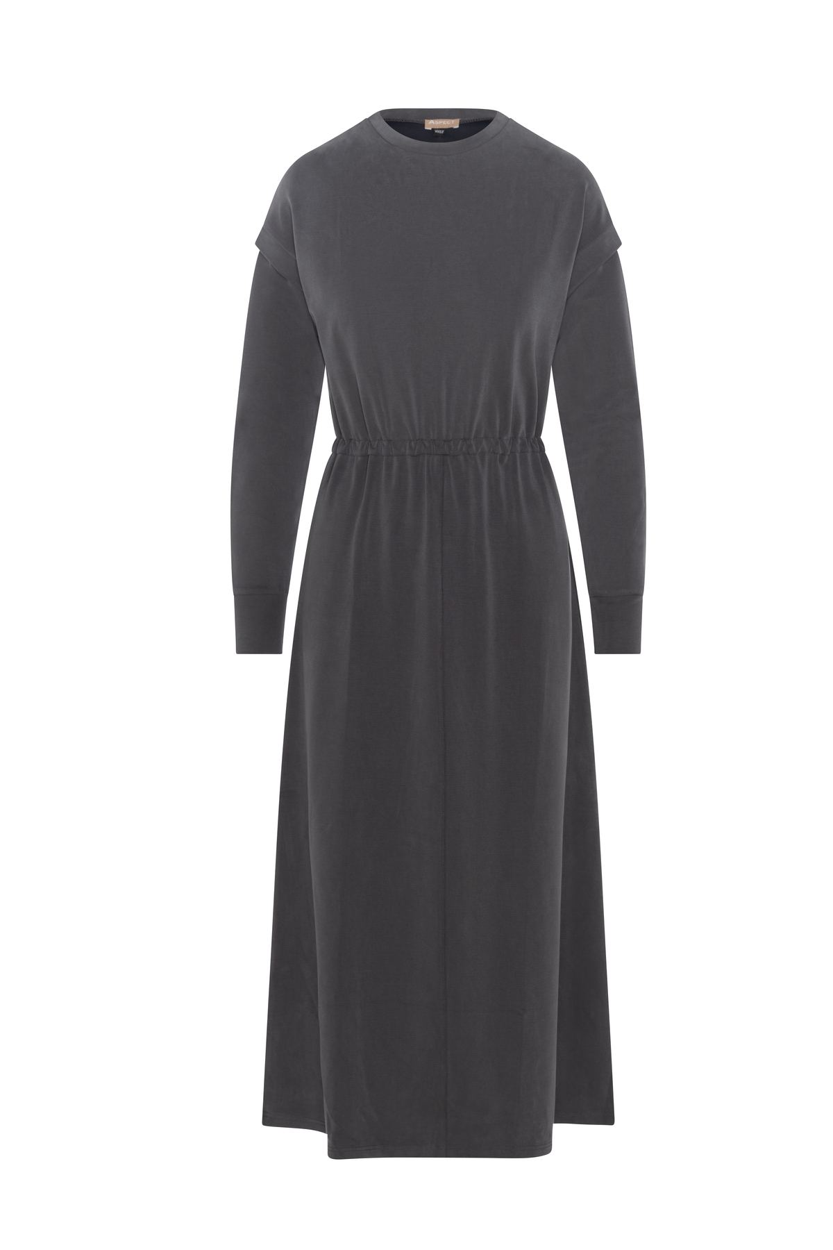 Drop Shoulder Midi Dress in Carcoal by Aspect