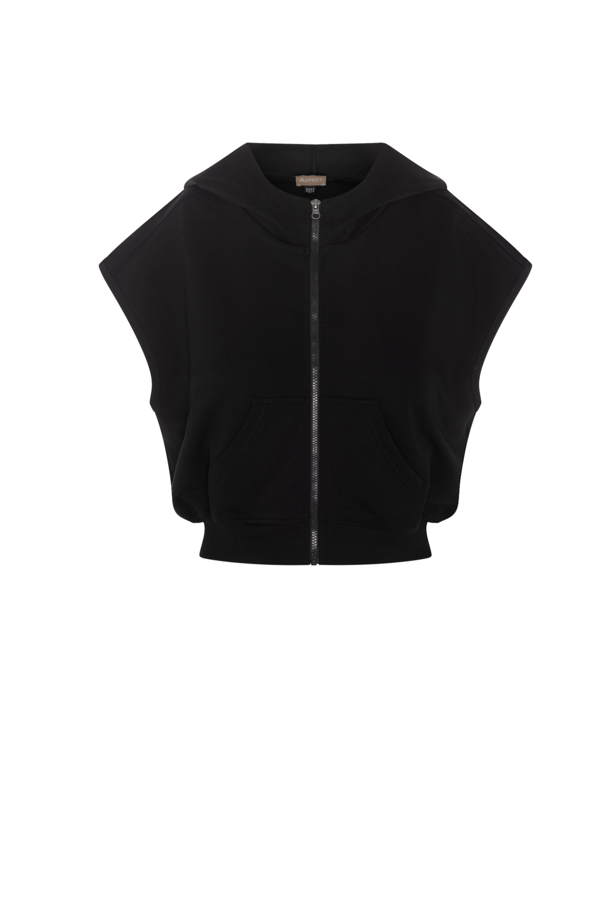 Crop Hoody Vest in Black by Aspect