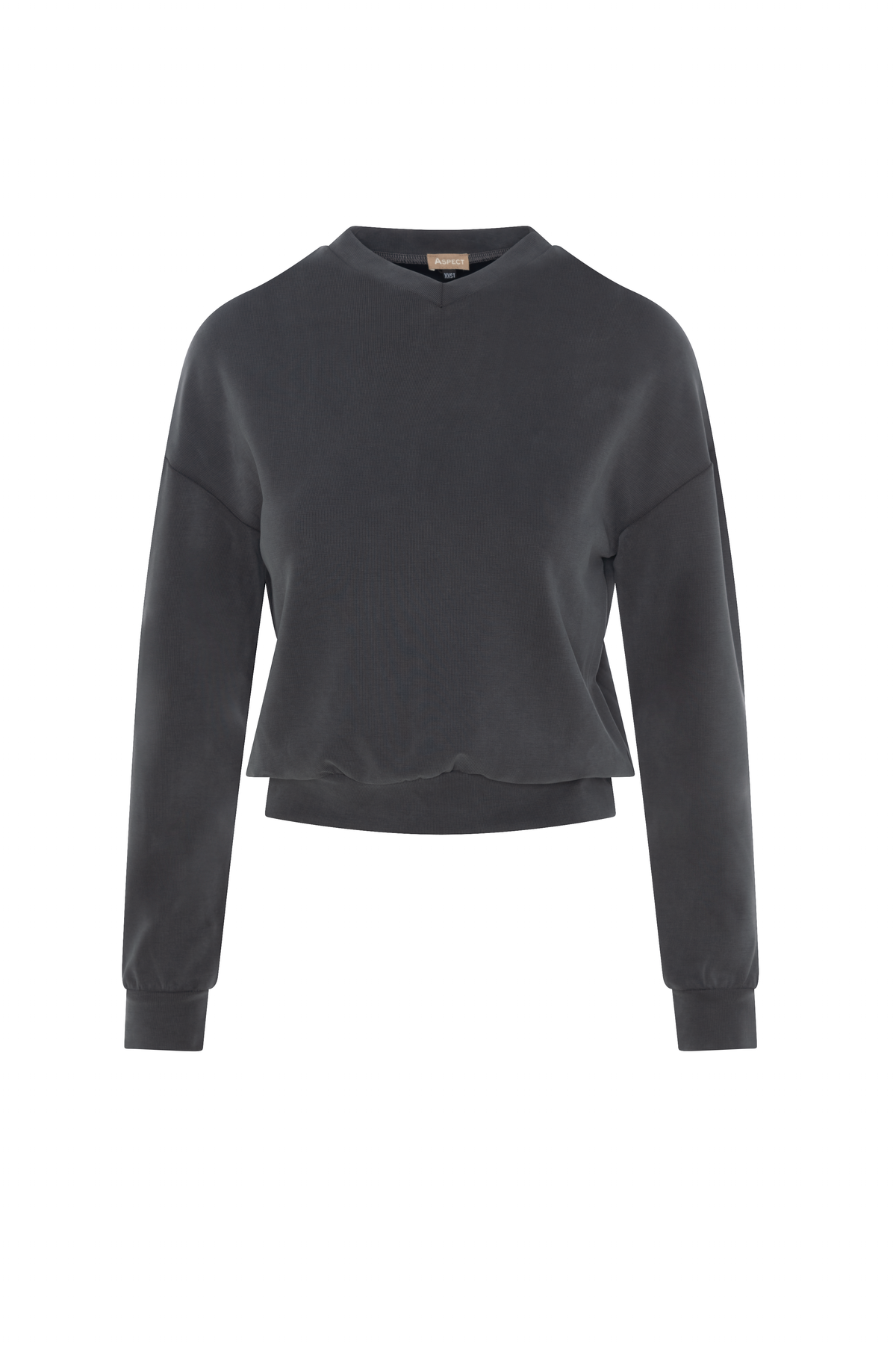 Drop Shoulder Crop Top in Carcoal by Aspect