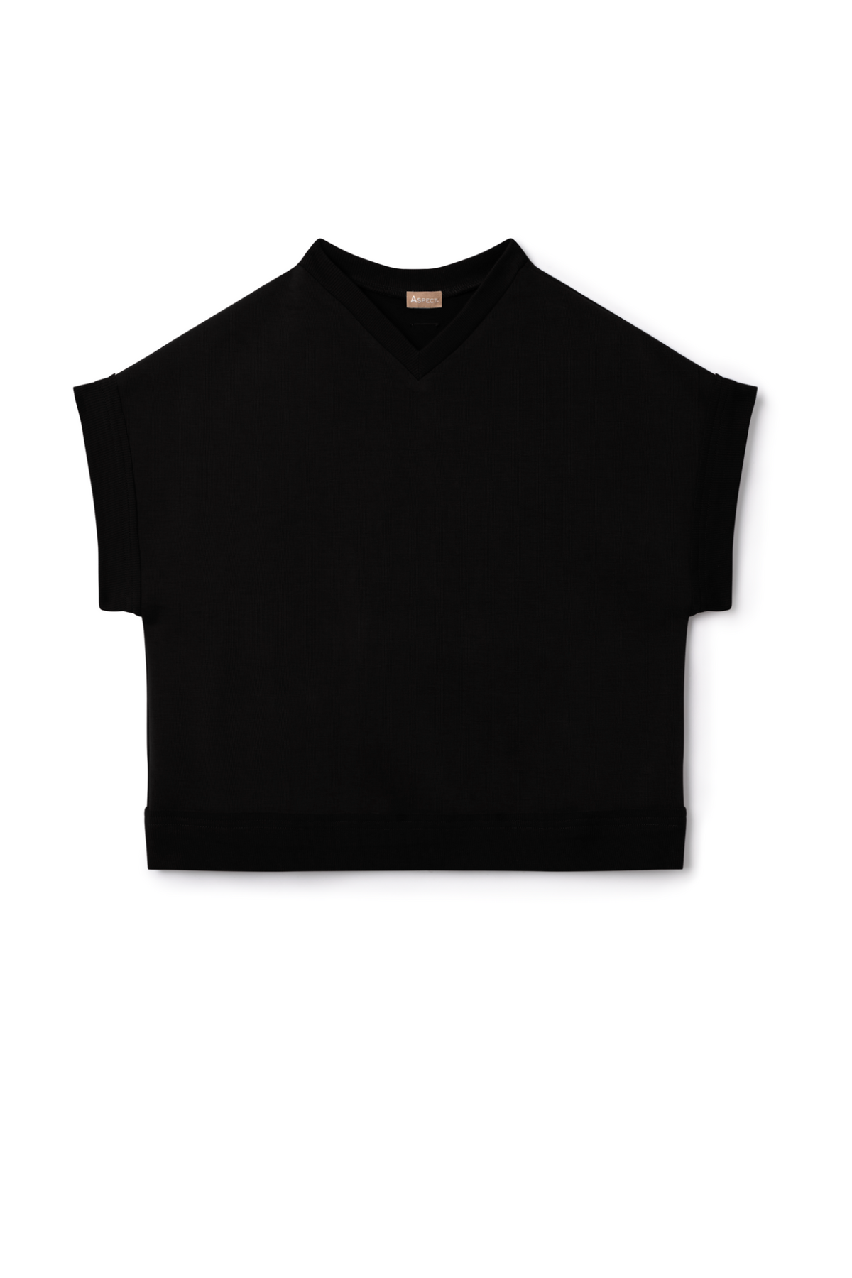 Crop V Neck Vest in Black by Aspect