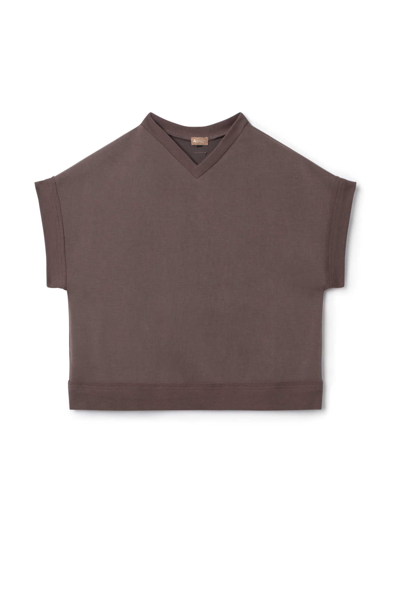 Crop V Neck Vest in Mocha by Aspect
