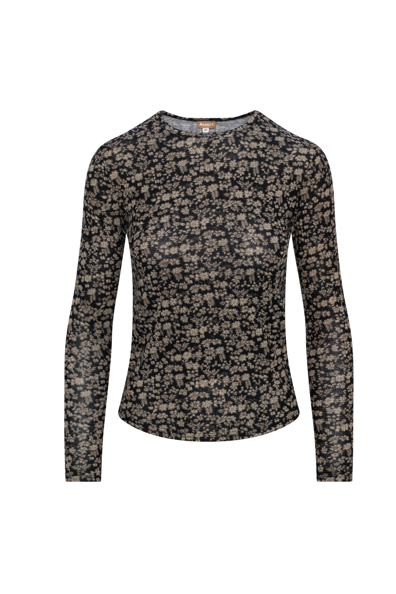 Crew Neck Floral Top in Black by Aspect
