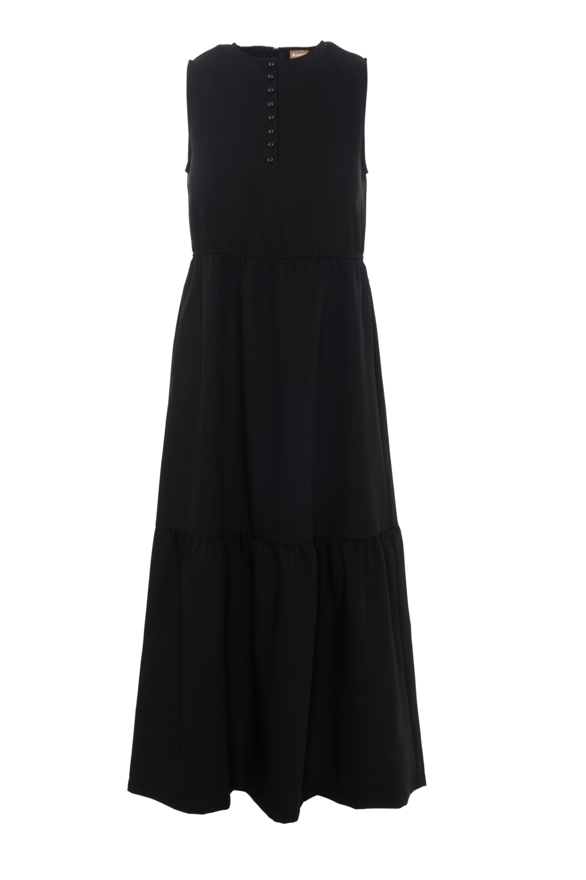 Midi Tiered Jumper in Black by Aspect