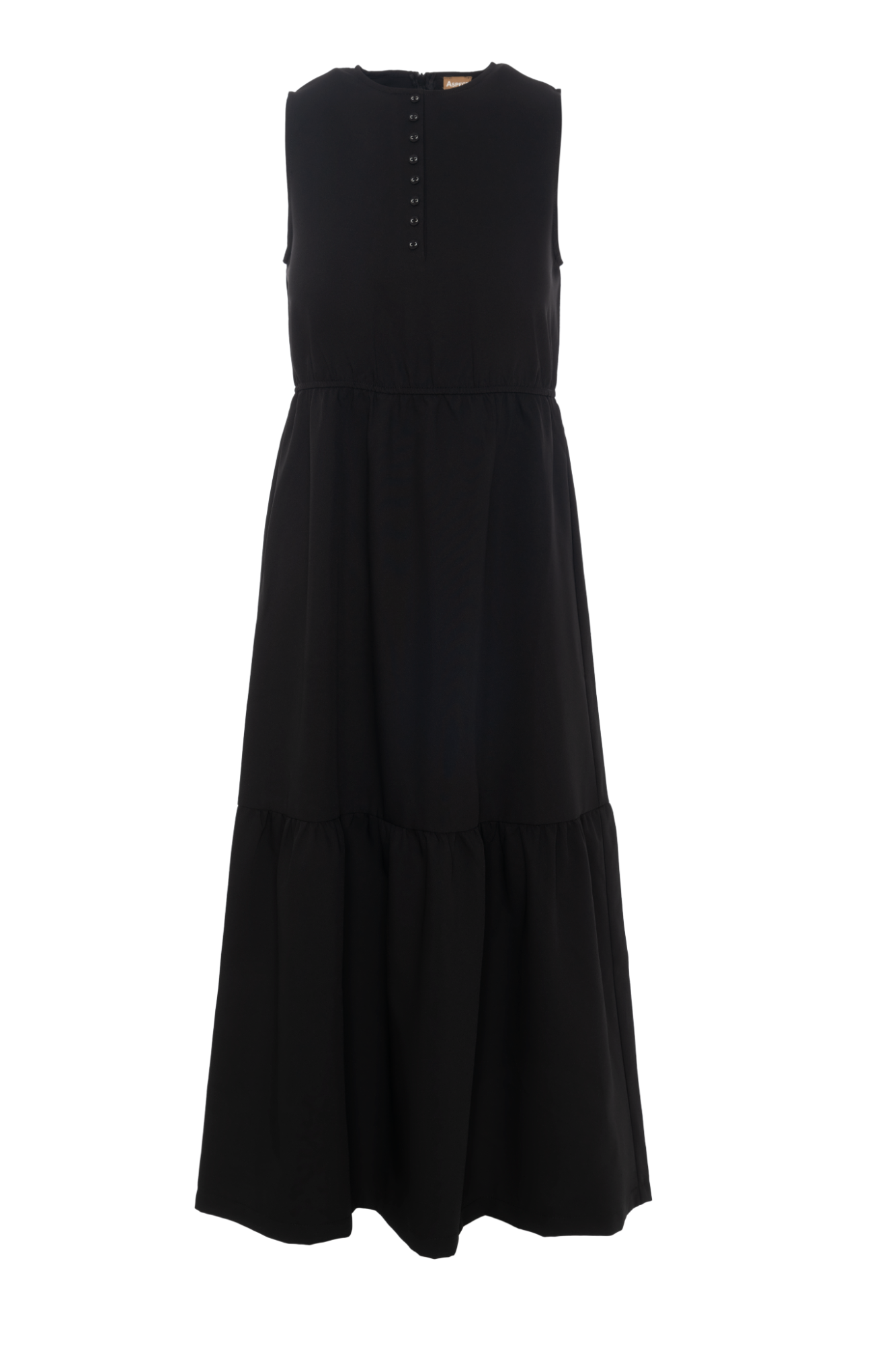 Midi Tiered Jumper in Black by Aspect
