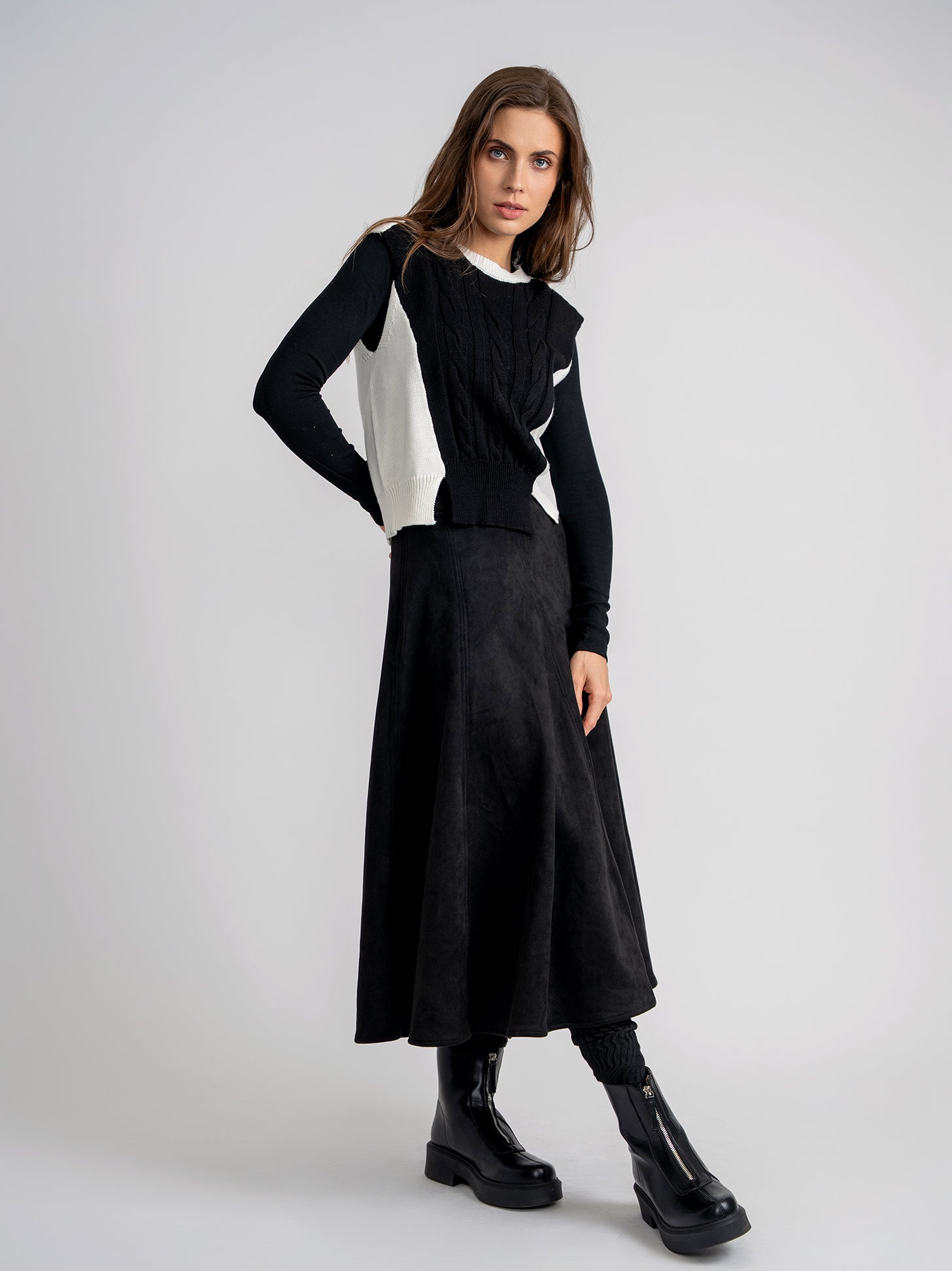 Cable Knit Vest in by Ginger