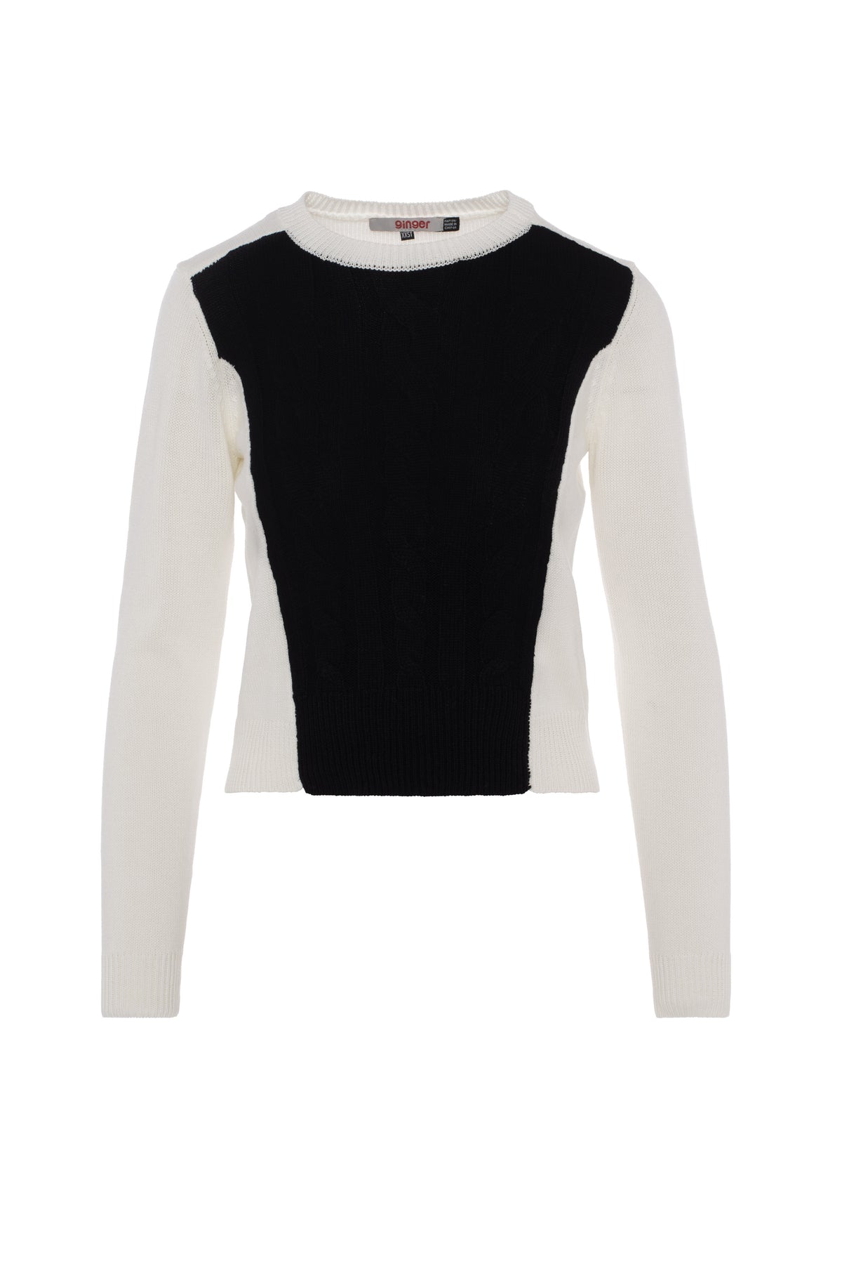 Cable Rib Knit Sweater in Black Powder by Ginger