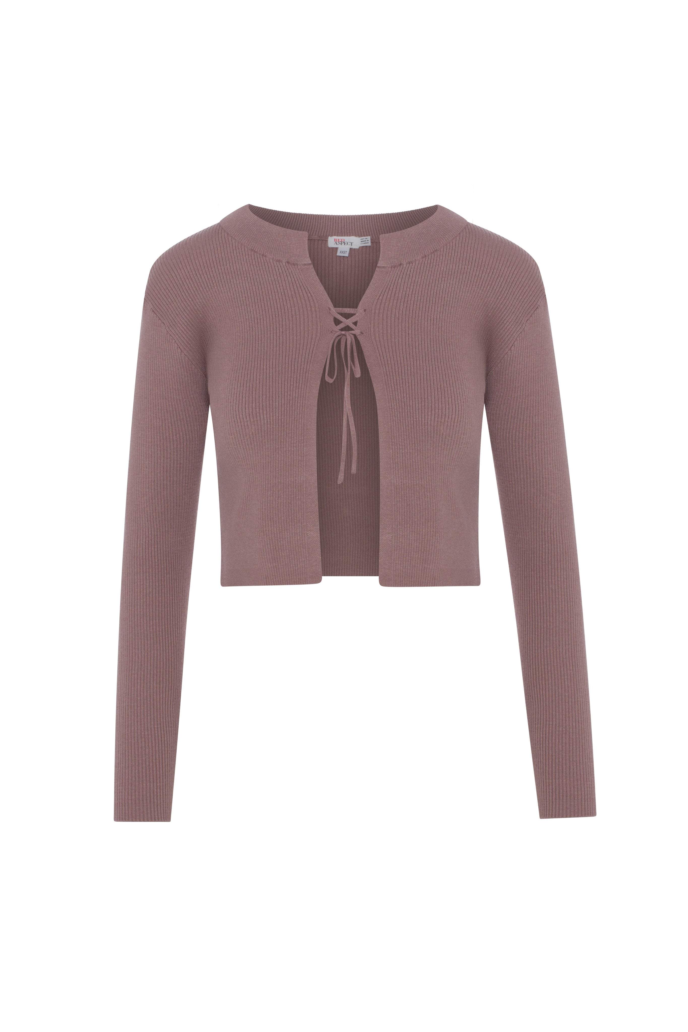 Open Knit Cardigan in Mauve by Aspect