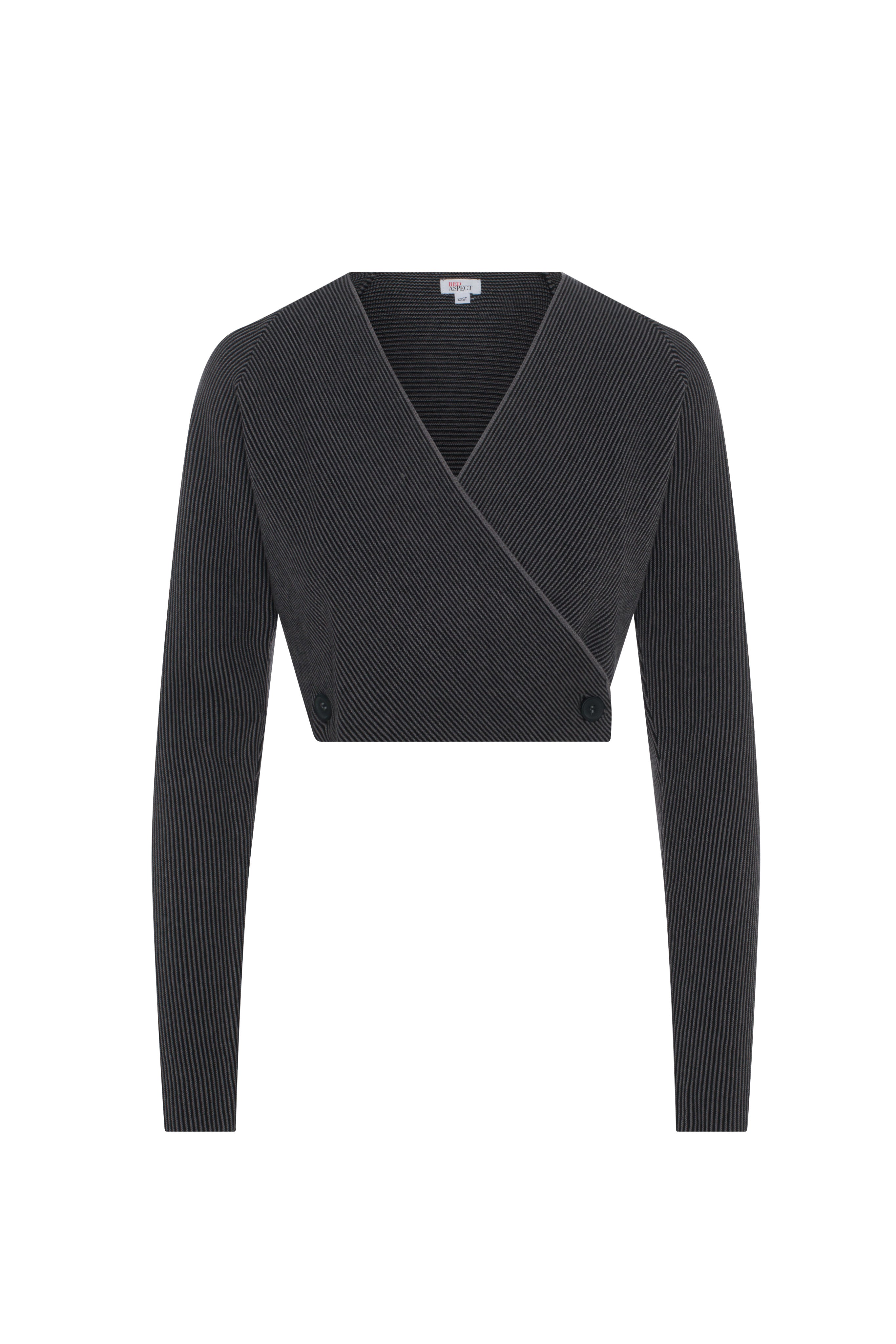 Cropped Cardigan in Cool Grey Black by Aspect