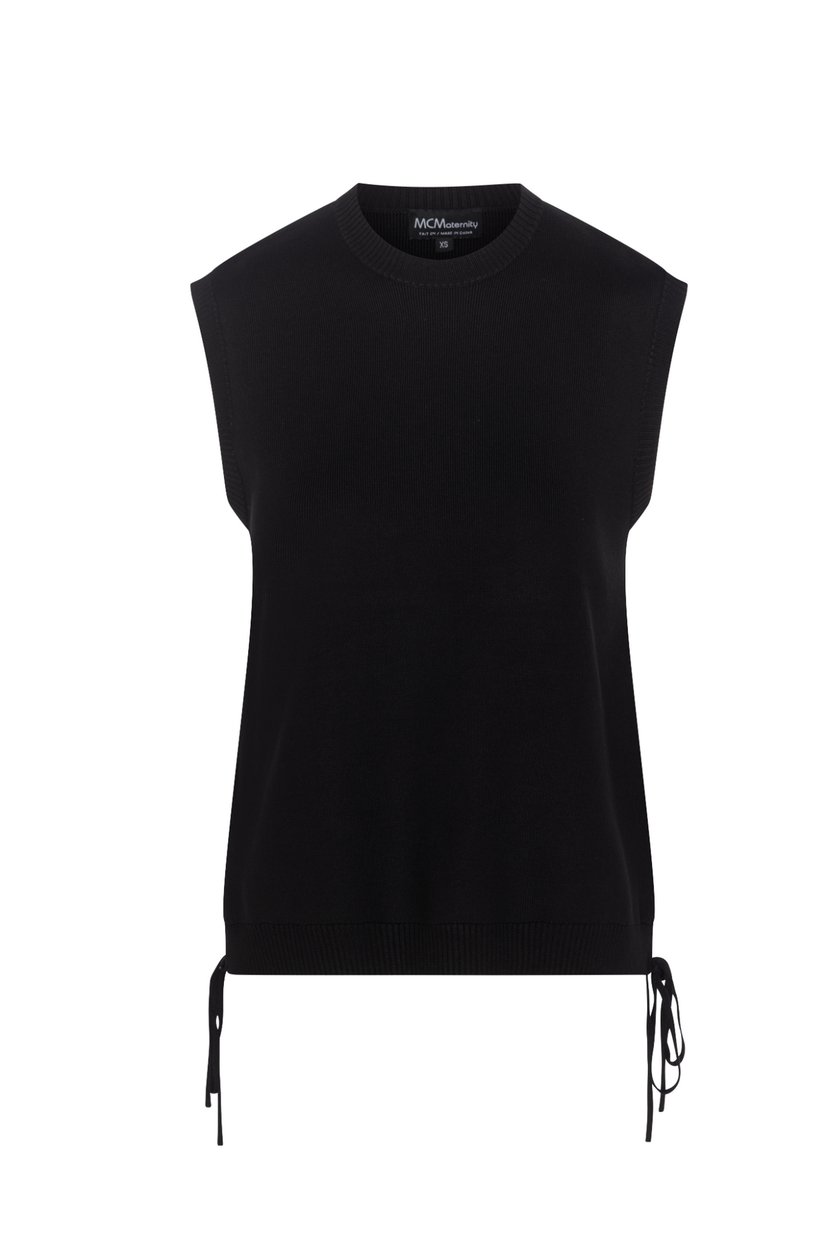 Maternity High Low Knit Vest in Black by MCM