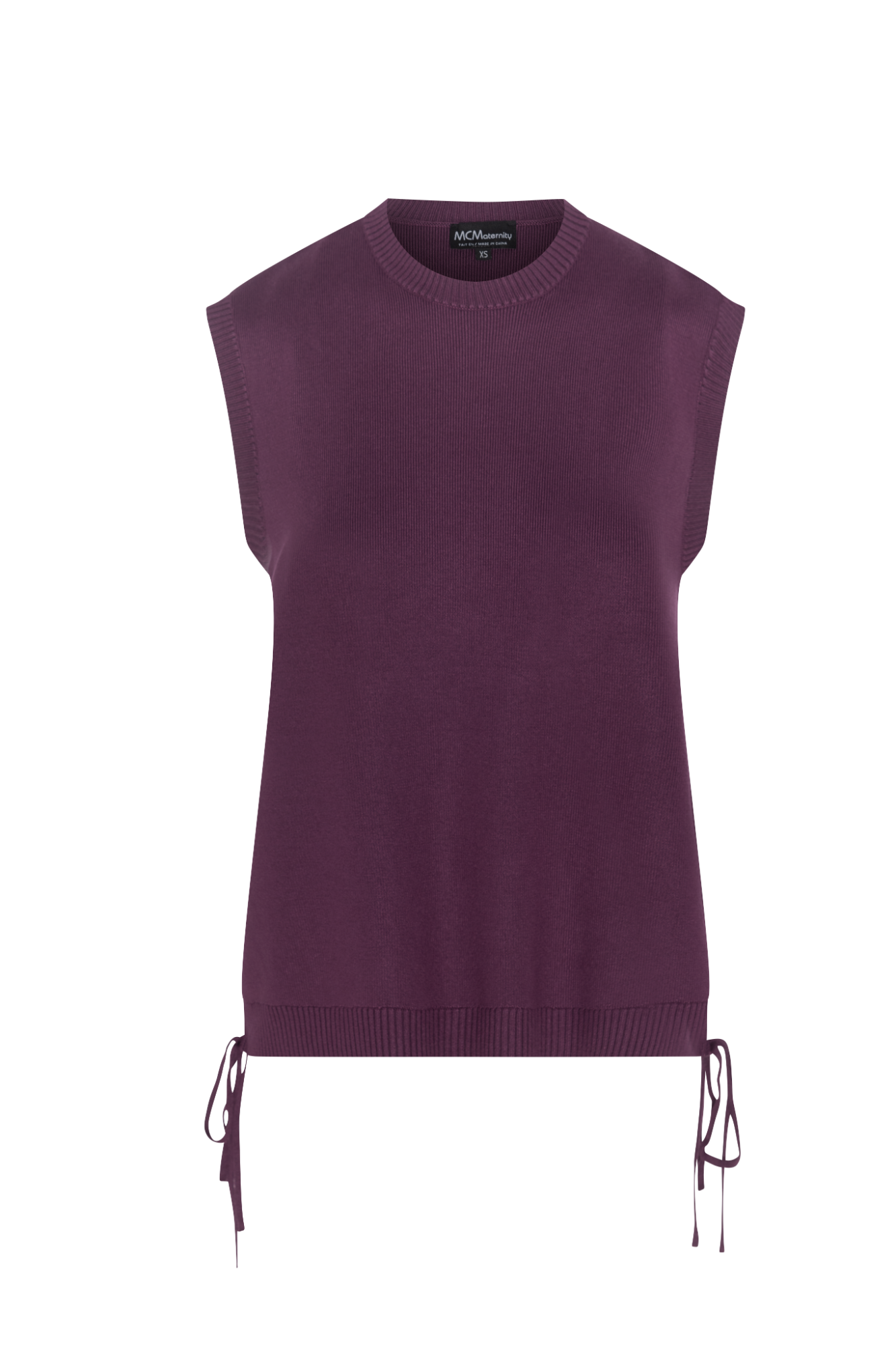 Maternity High Low Knit Vest in Plum by MCM
