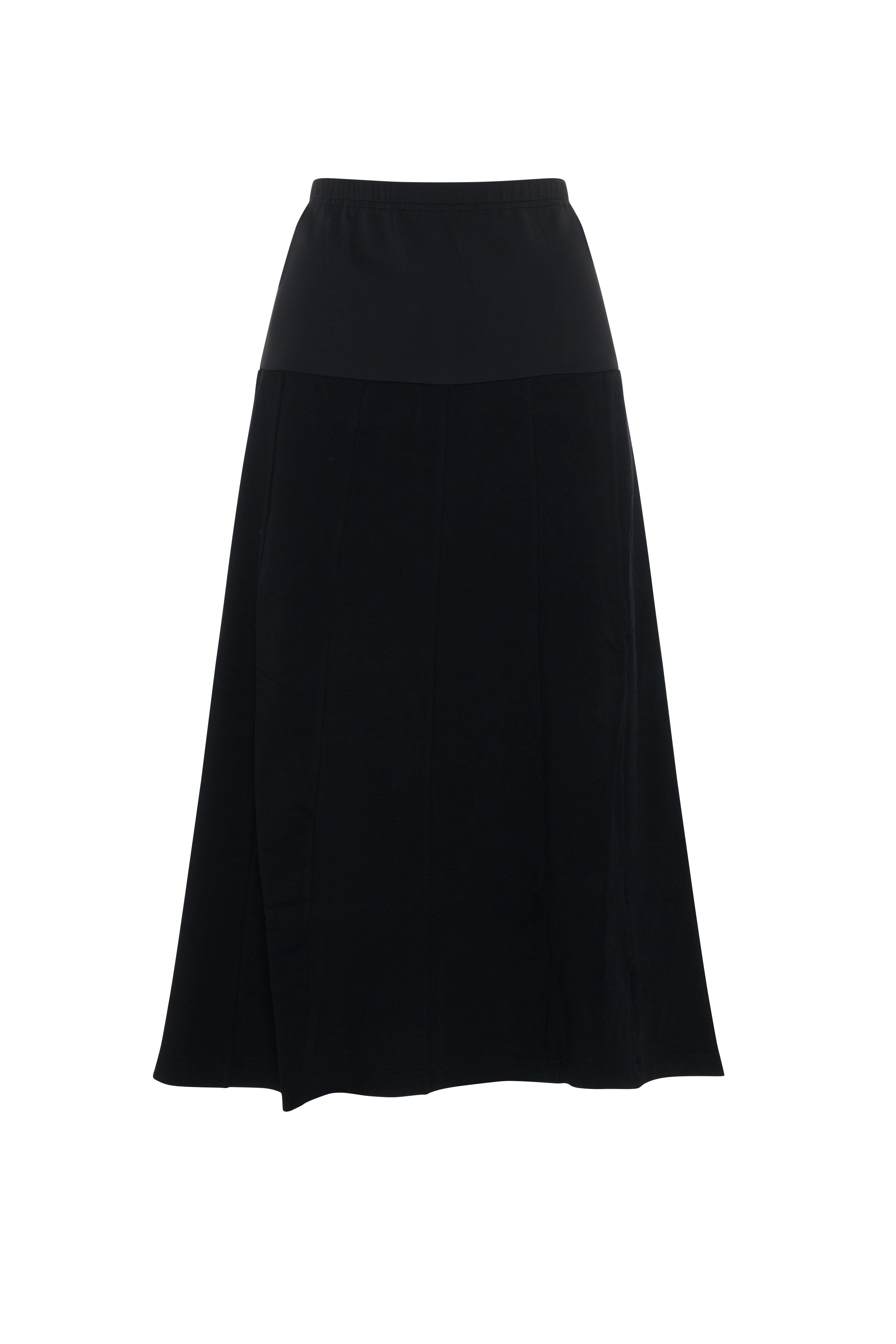 Maternity Midi Paneled Sweat Skirt in Black by Mini + Me