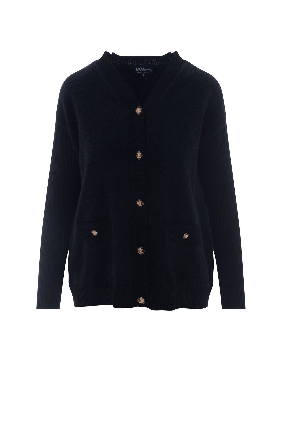 Maternity Mohair Rib Sleeve Sweater in Black by MCM